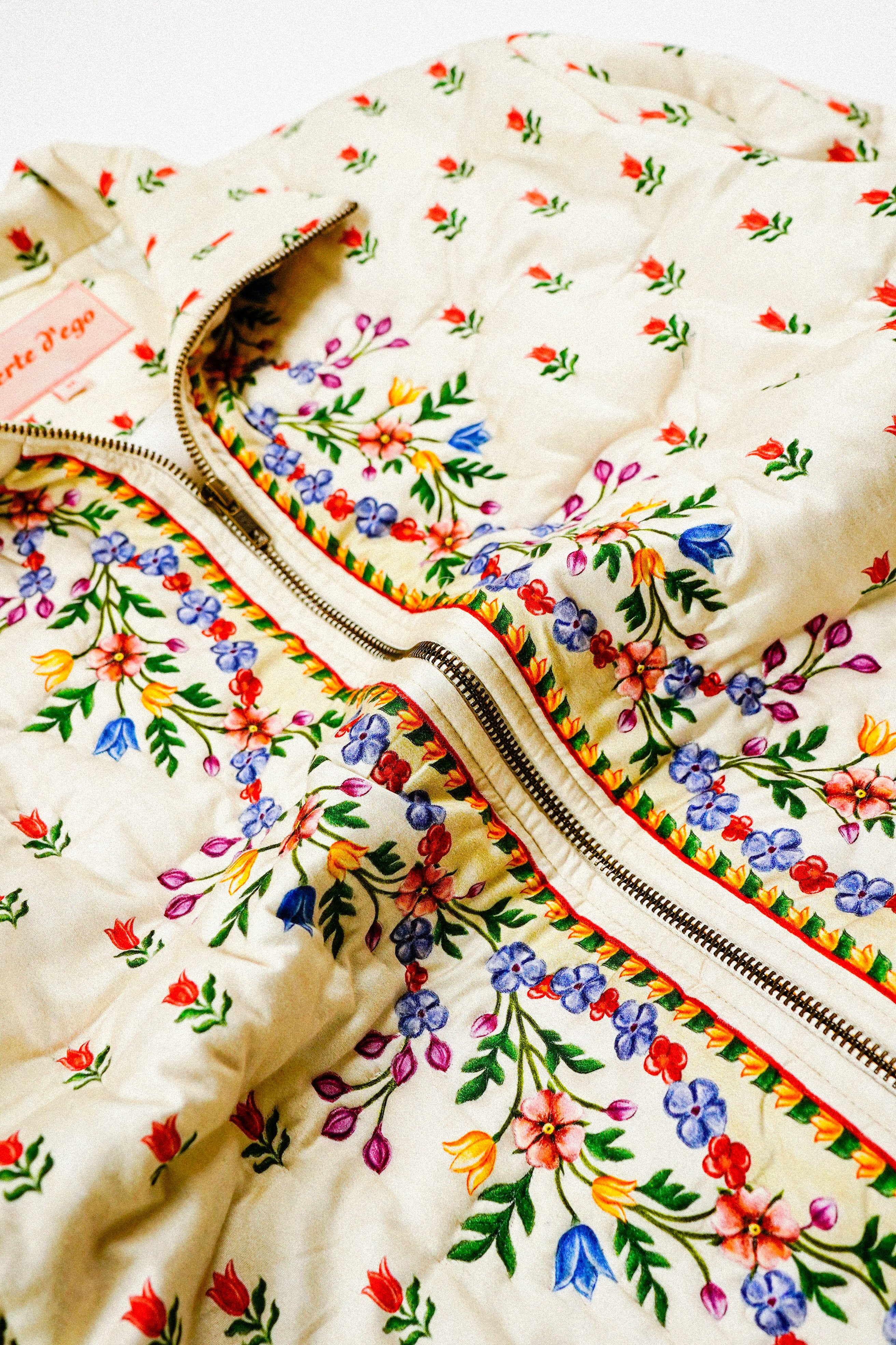 Watercolor border quilted jacket