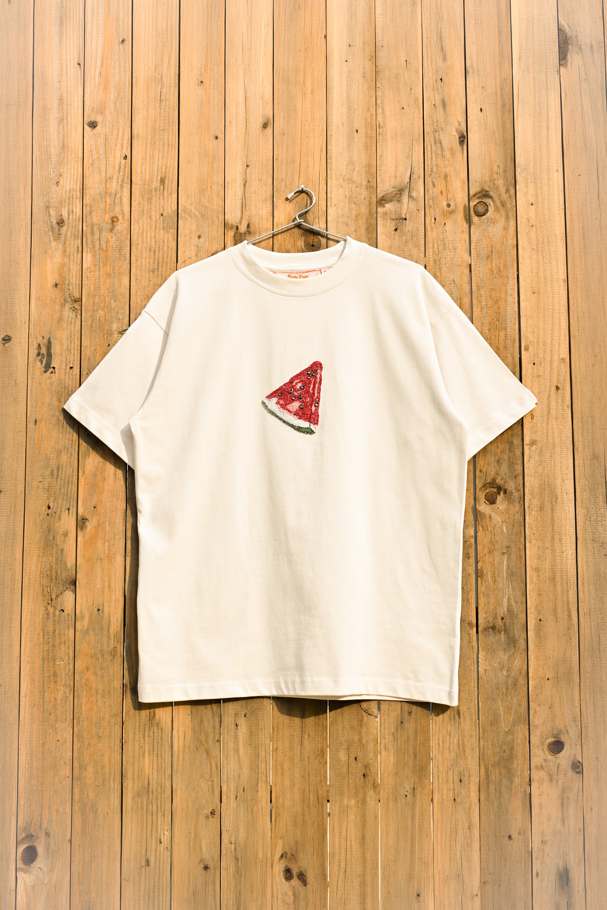 "Watermelon slice" hand embroidered T-Shirt