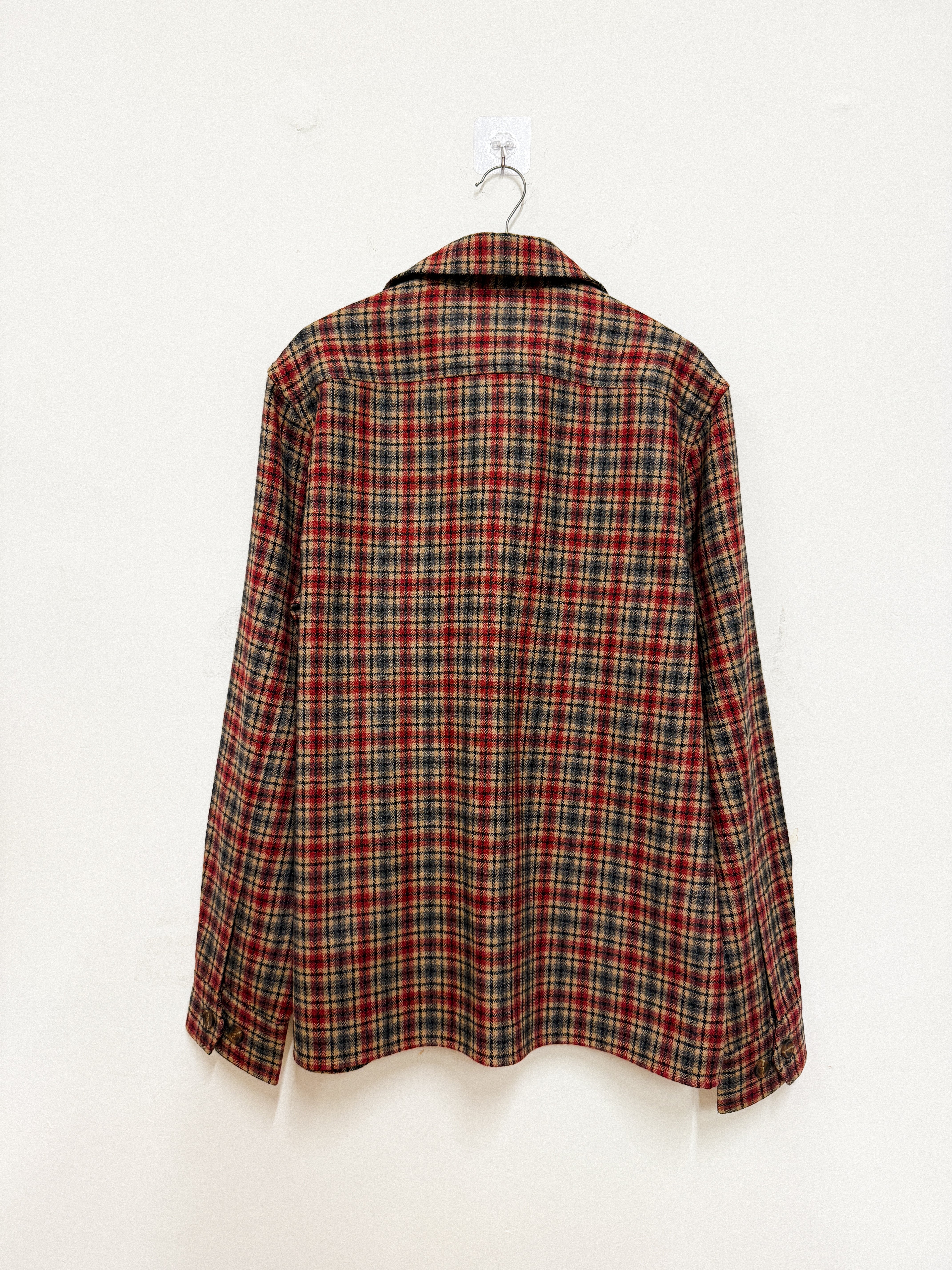 Hand embroidered paisley wool overshirt