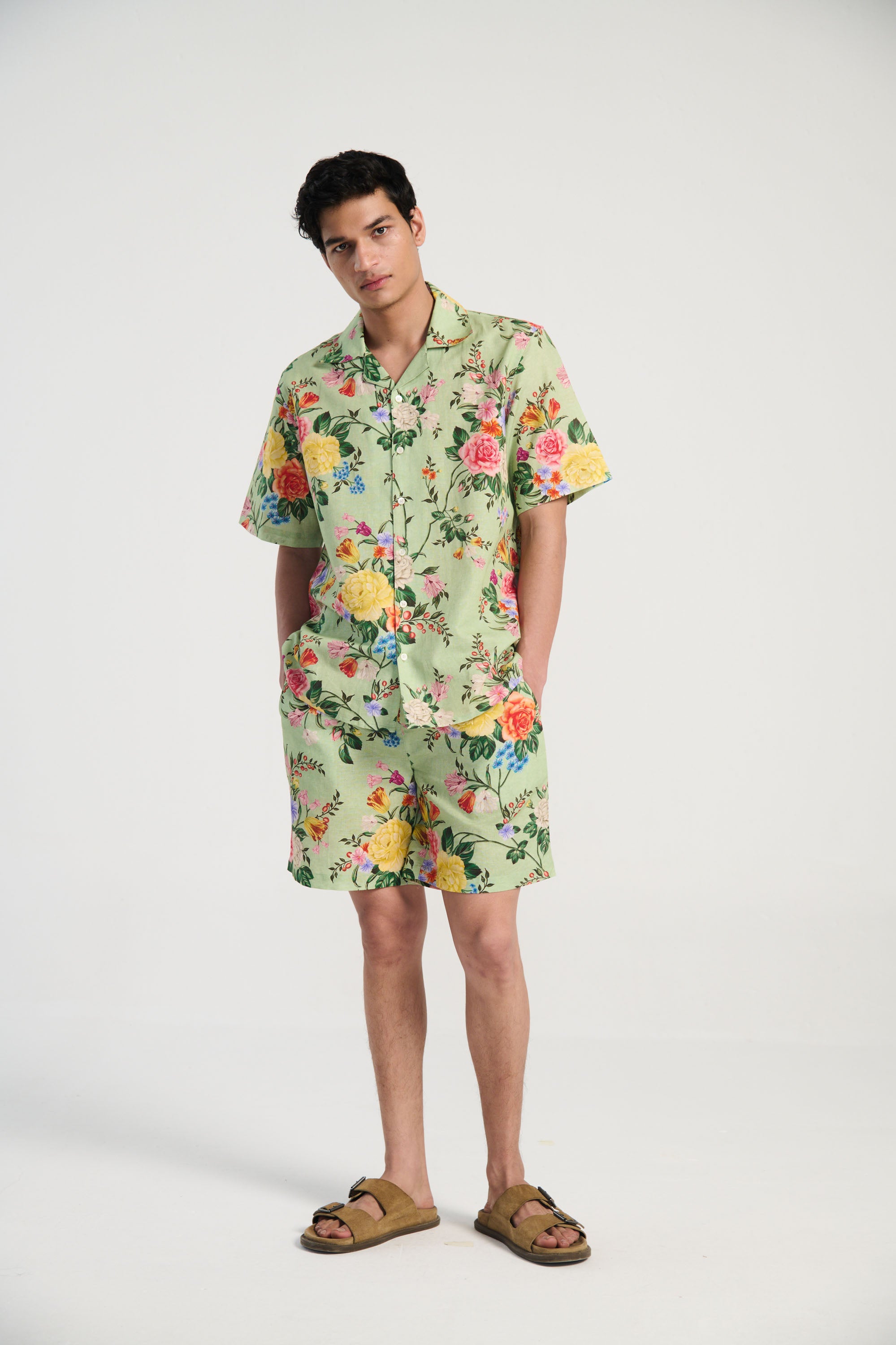 Vintage victorian floral lounge shorts