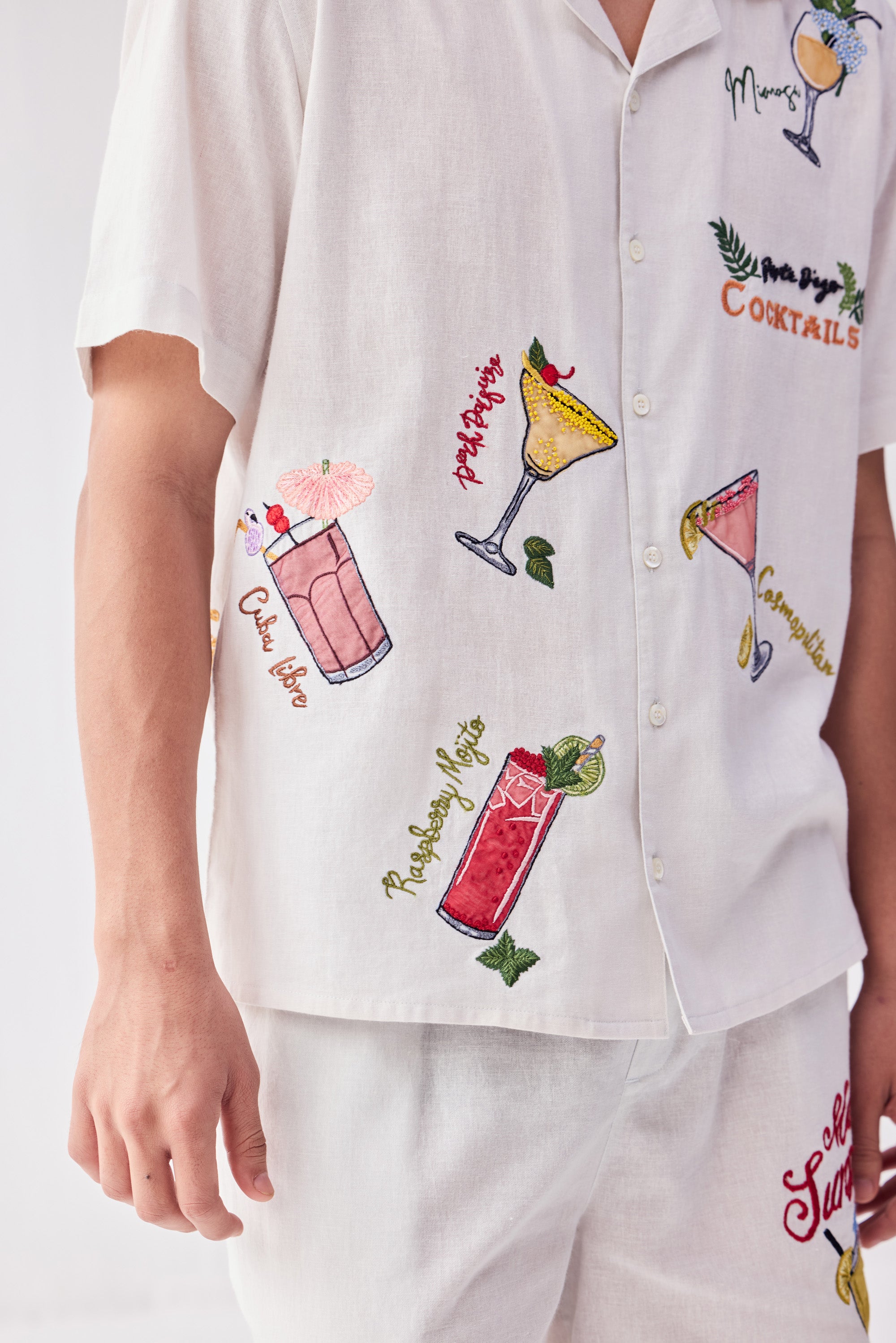 "Malibu sunsets” hand embroidered shirt