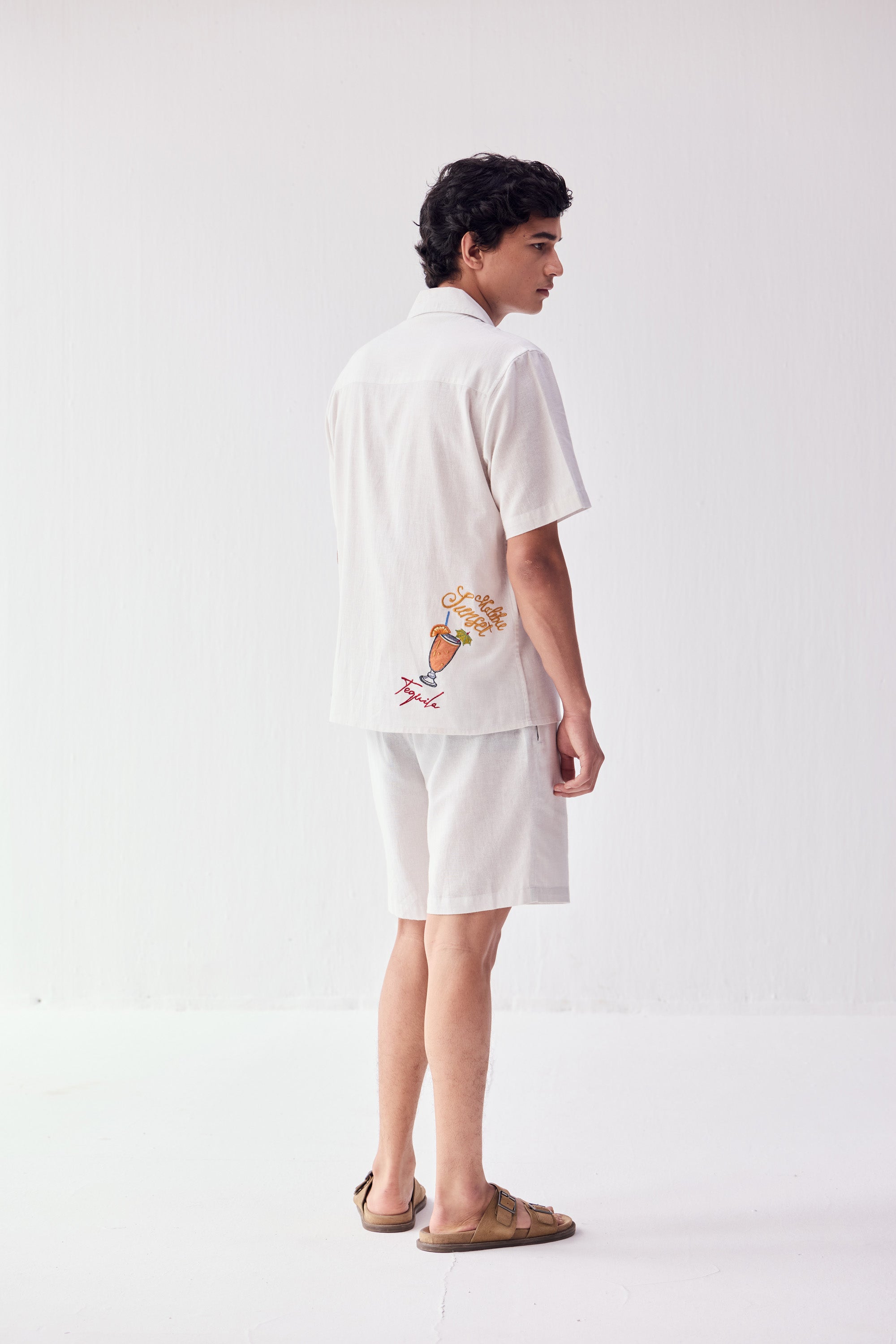 “Malibu sunsets” hand embroidered shorts