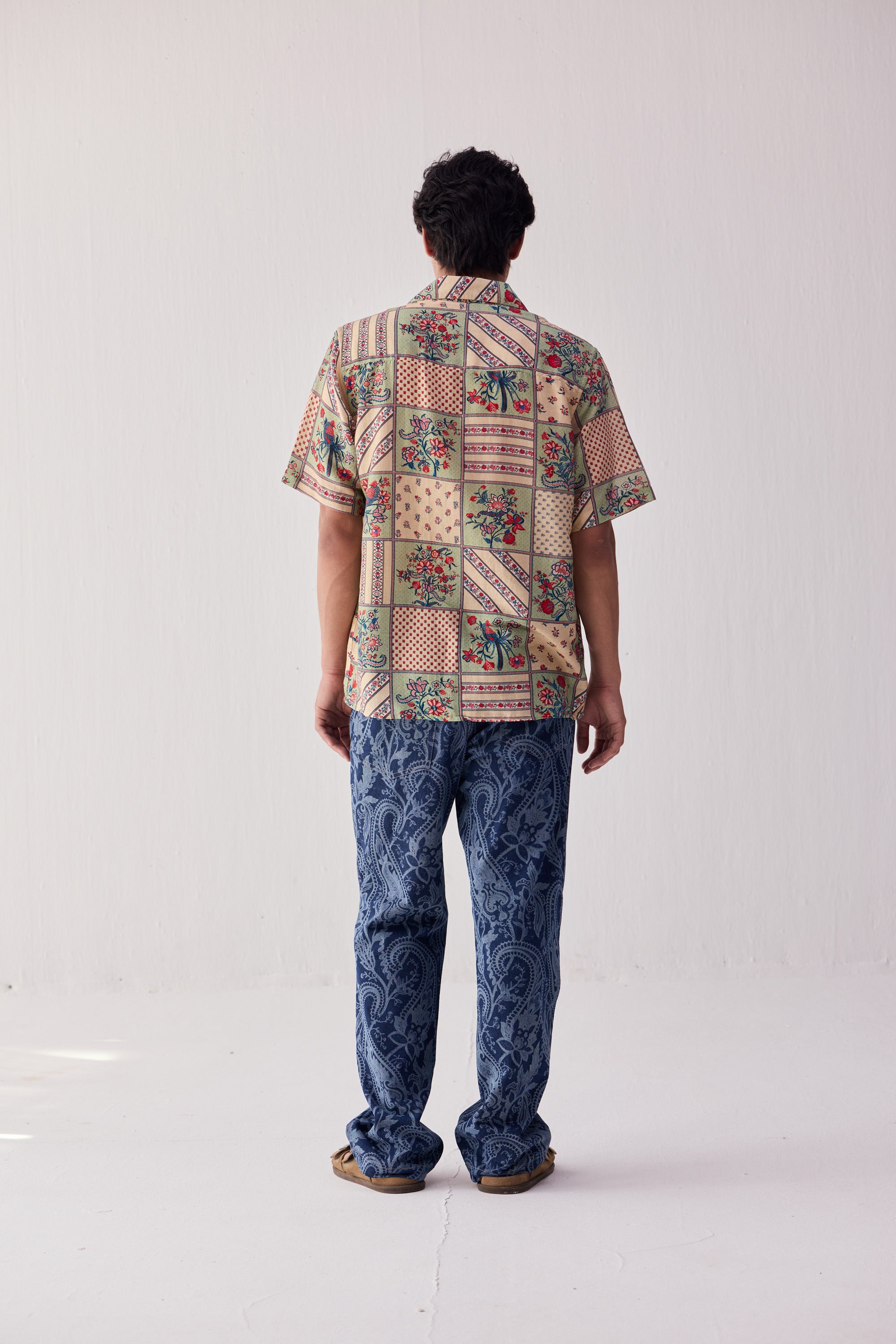 "Le Corsica" patchwork print shirt