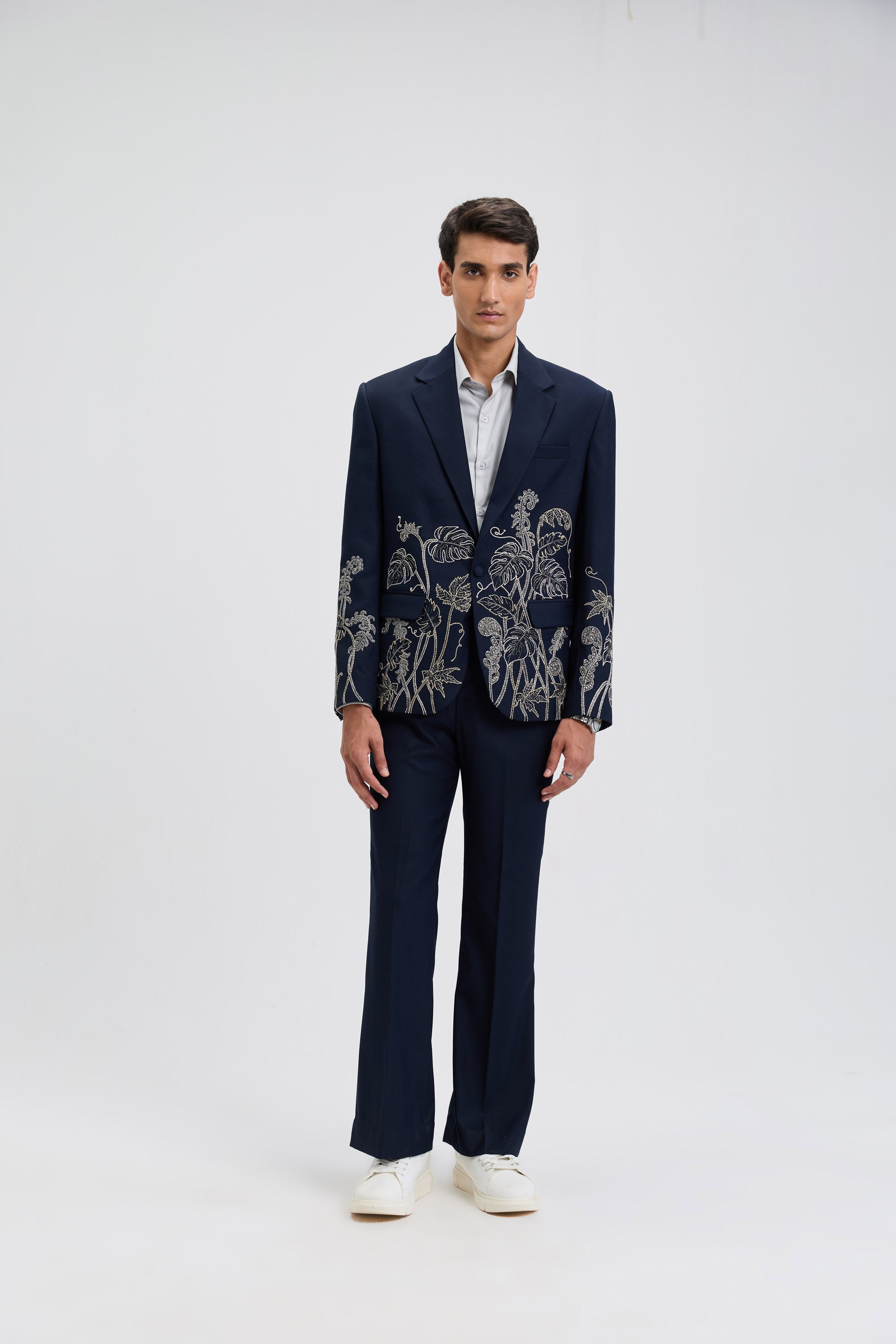 "Celestial Vines" hand embroidered blazer