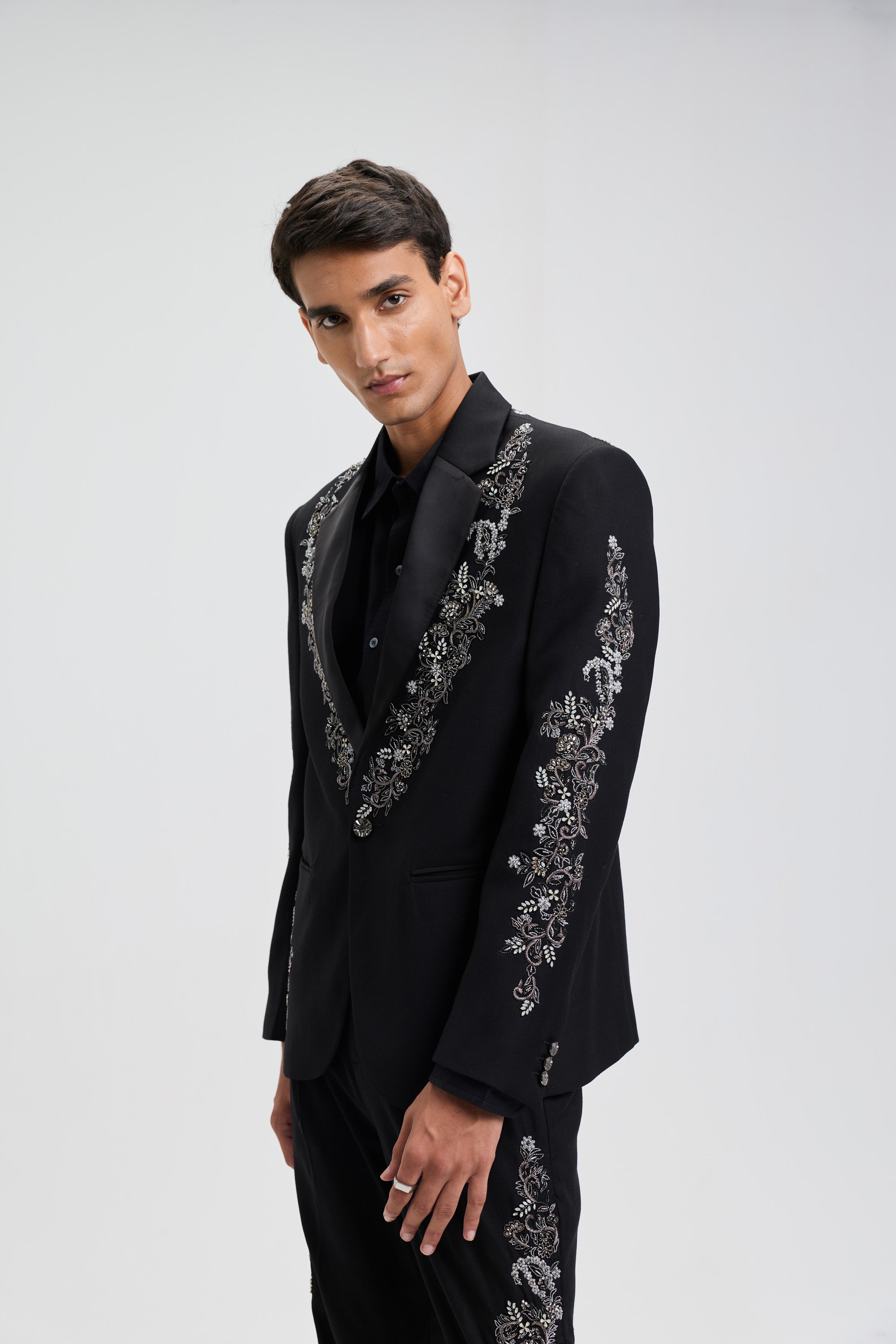 "Midnight in Paris" Hand Embroidered Blazer