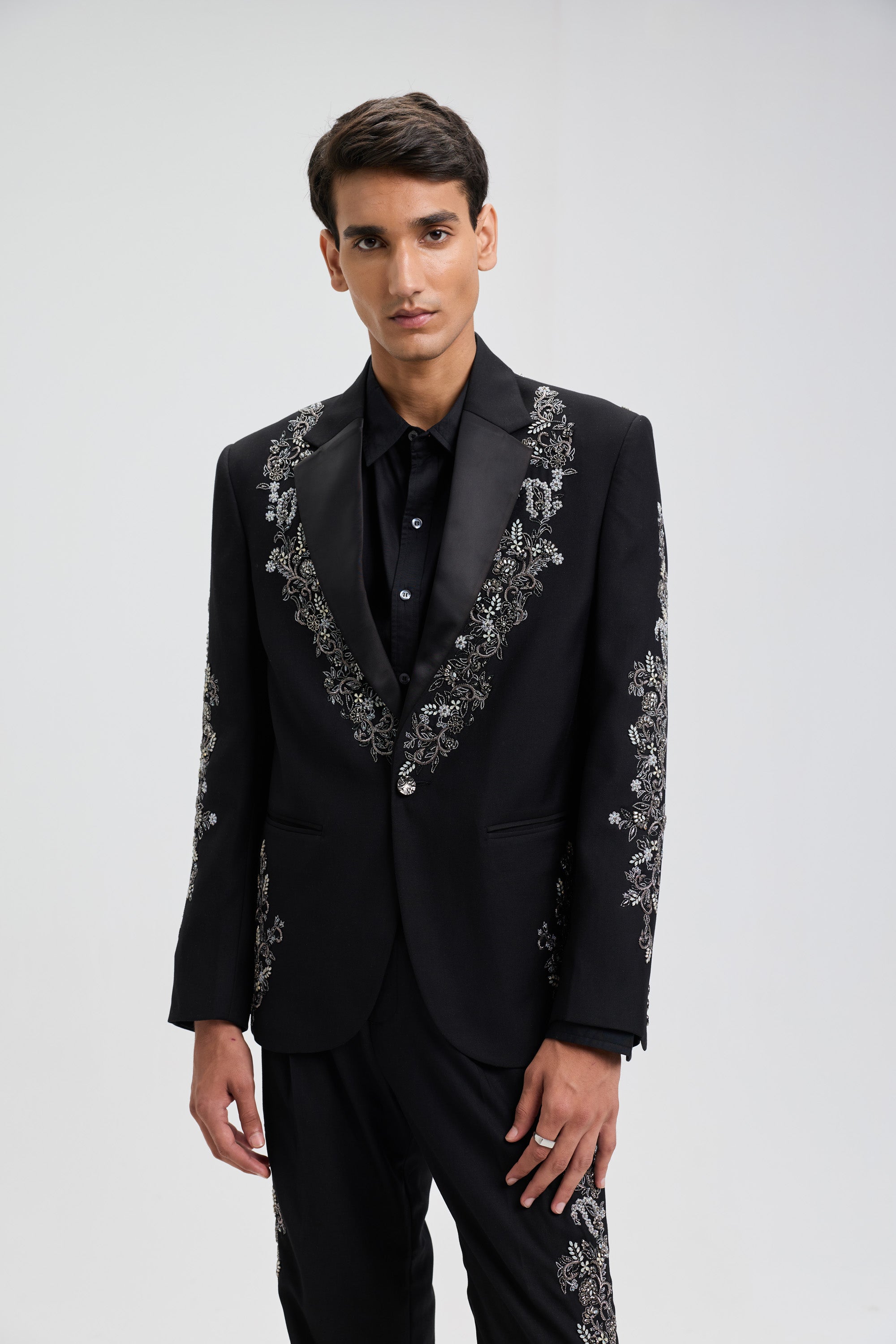 "Midnight in Paris" Hand Embroidered Blazer
