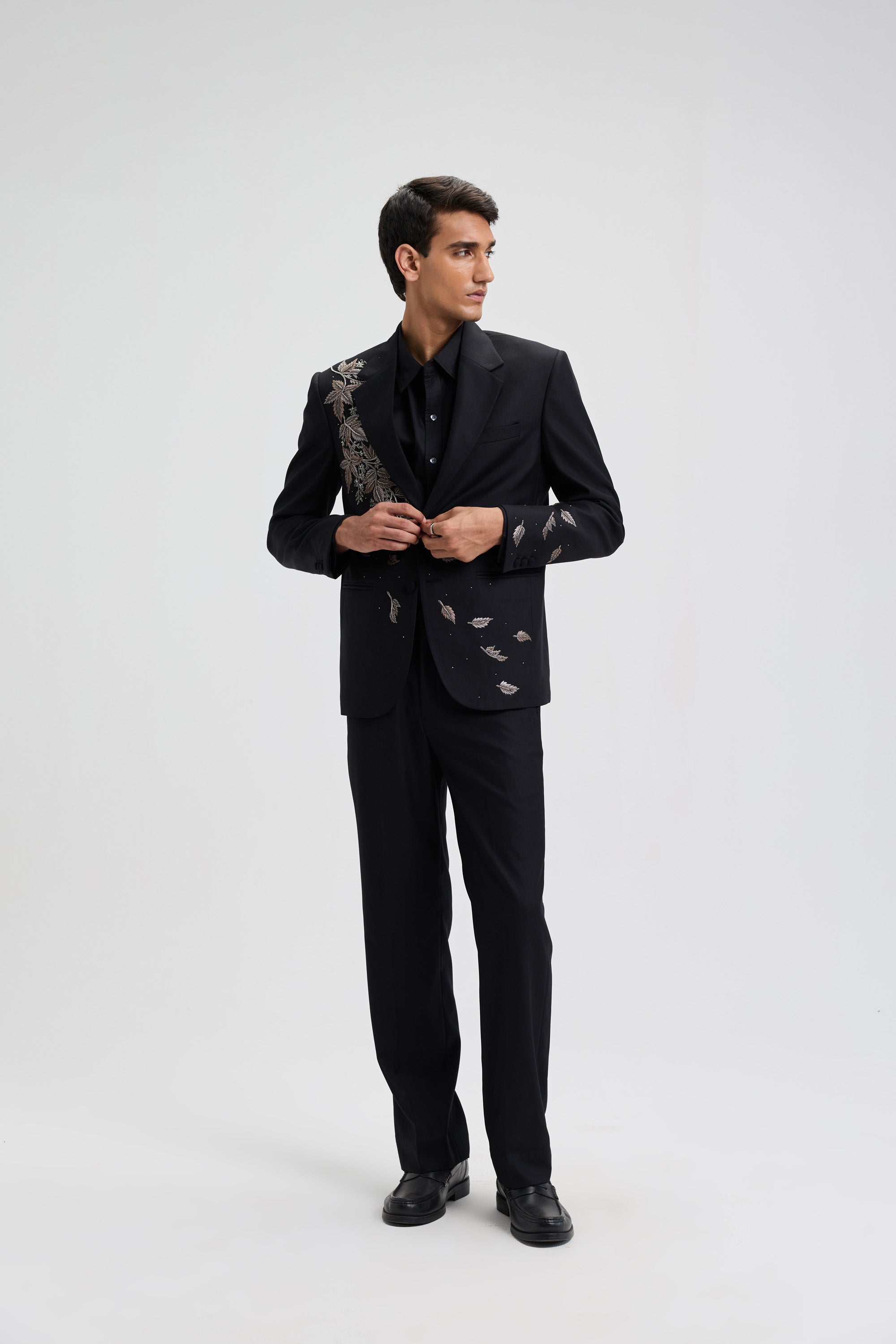 Moonlit Vine Hand embroidered Blazer