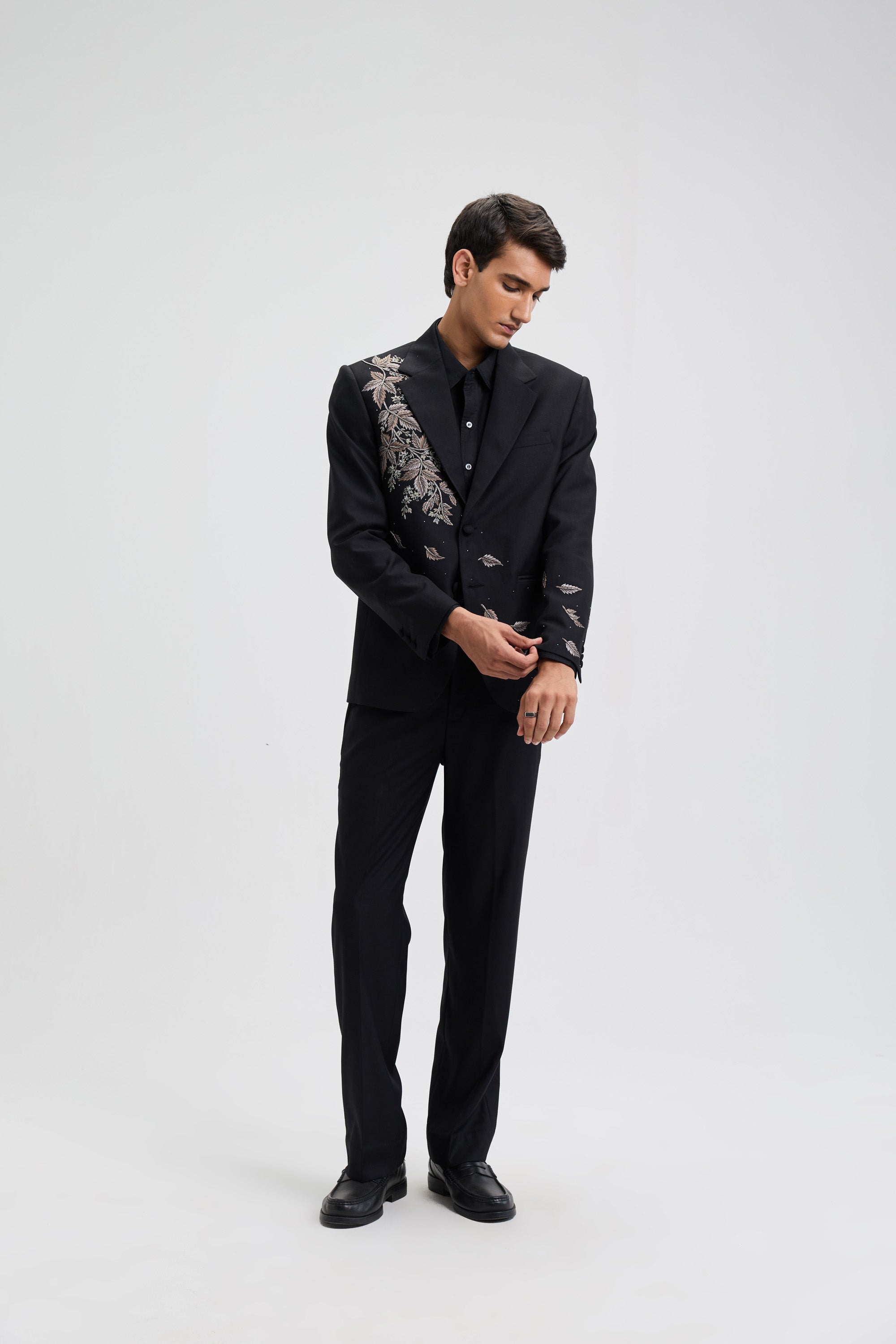 Moonlit Vine Hand embroidered Blazer