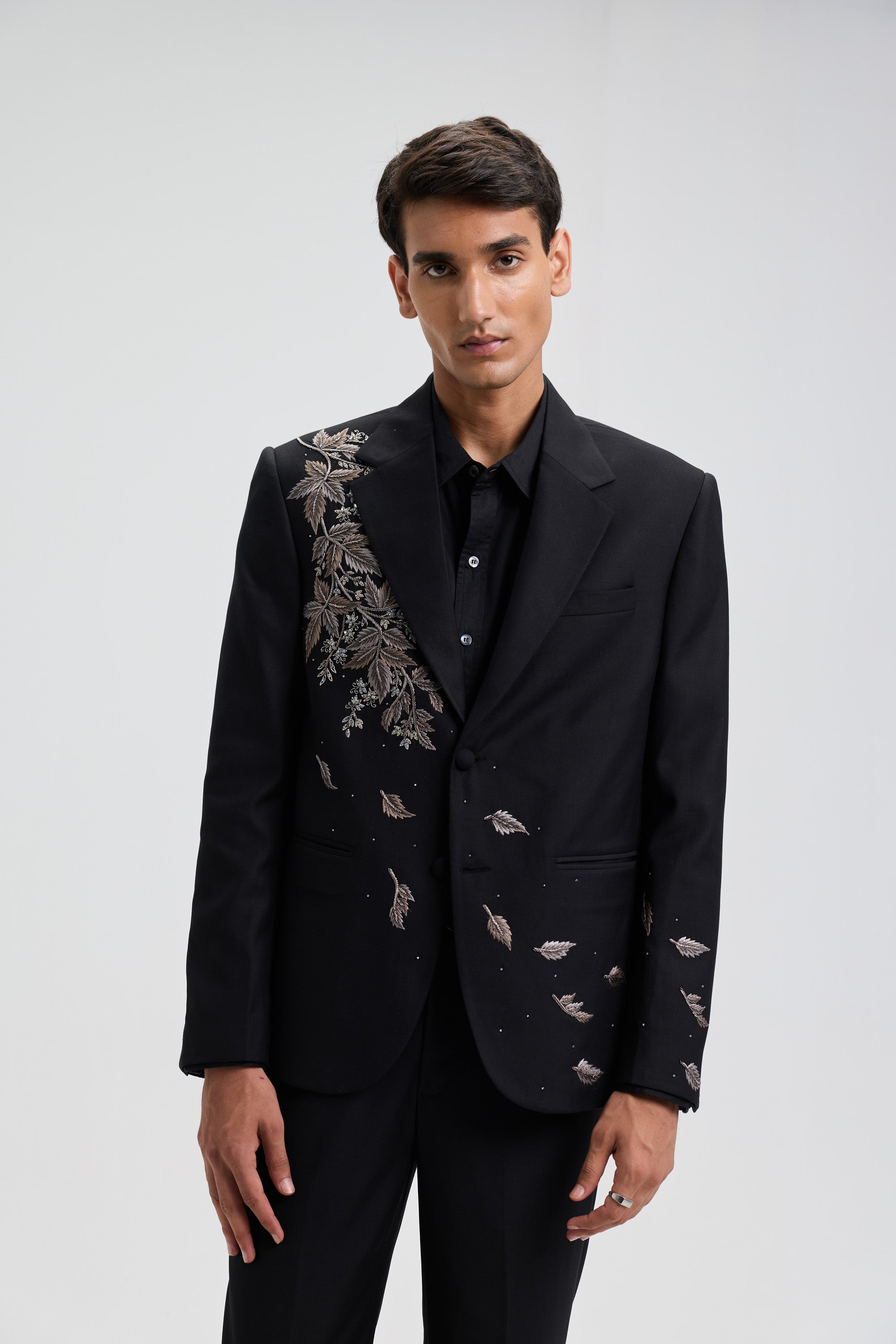 Moonlit Vine Hand embroidered Blazer