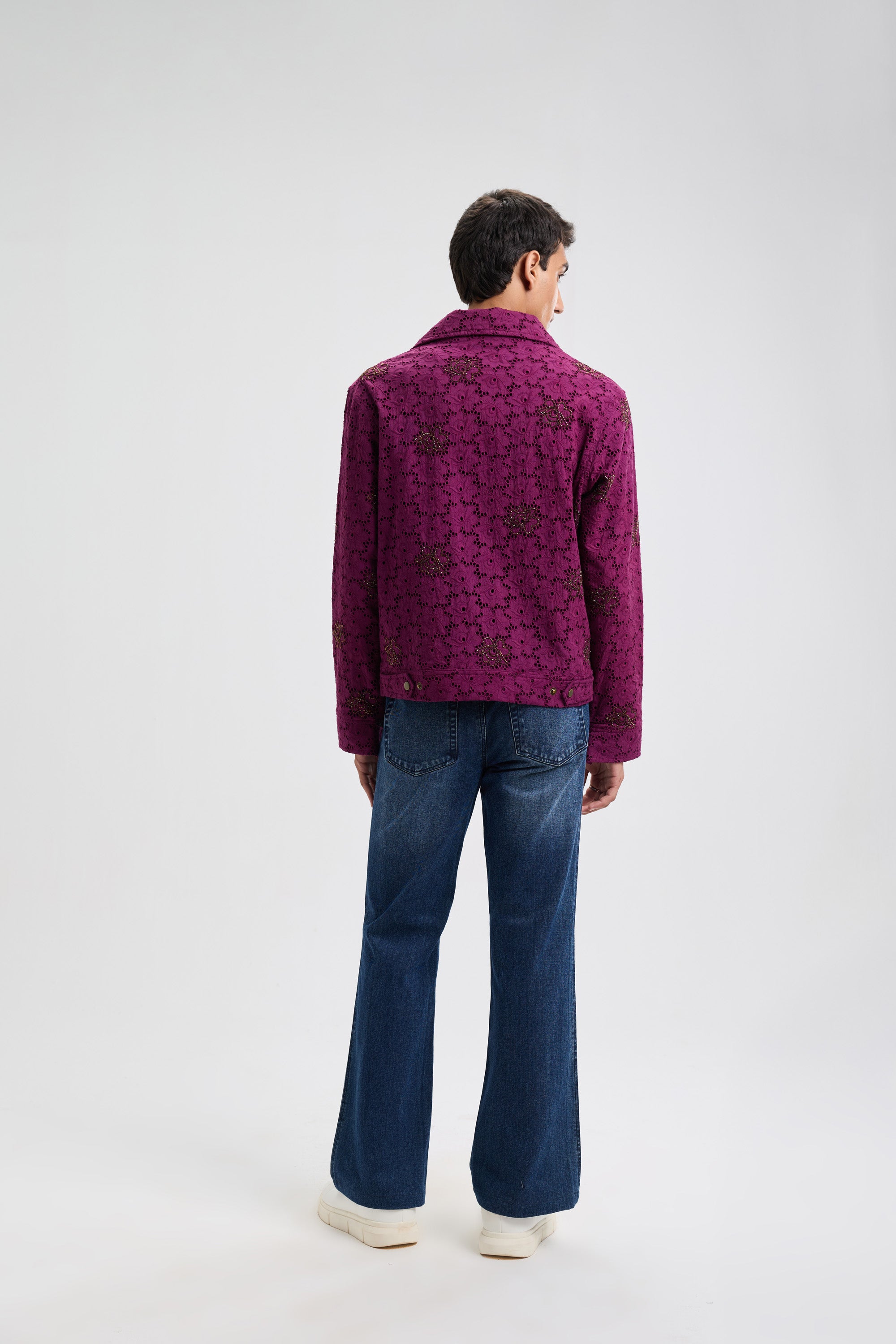 "Le Vienna" hand embellished zip up jacket