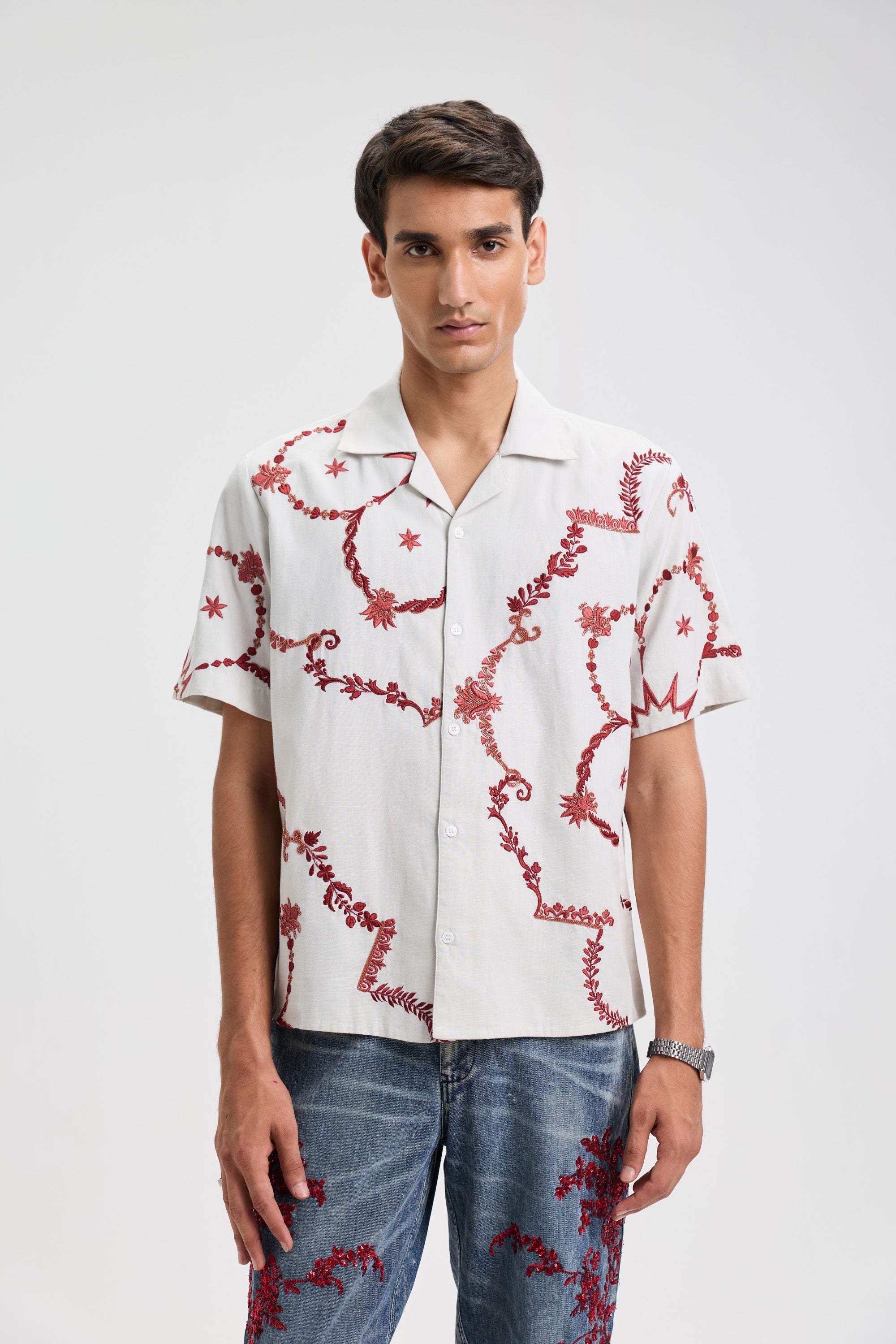 Mediterranean embroidered shirt