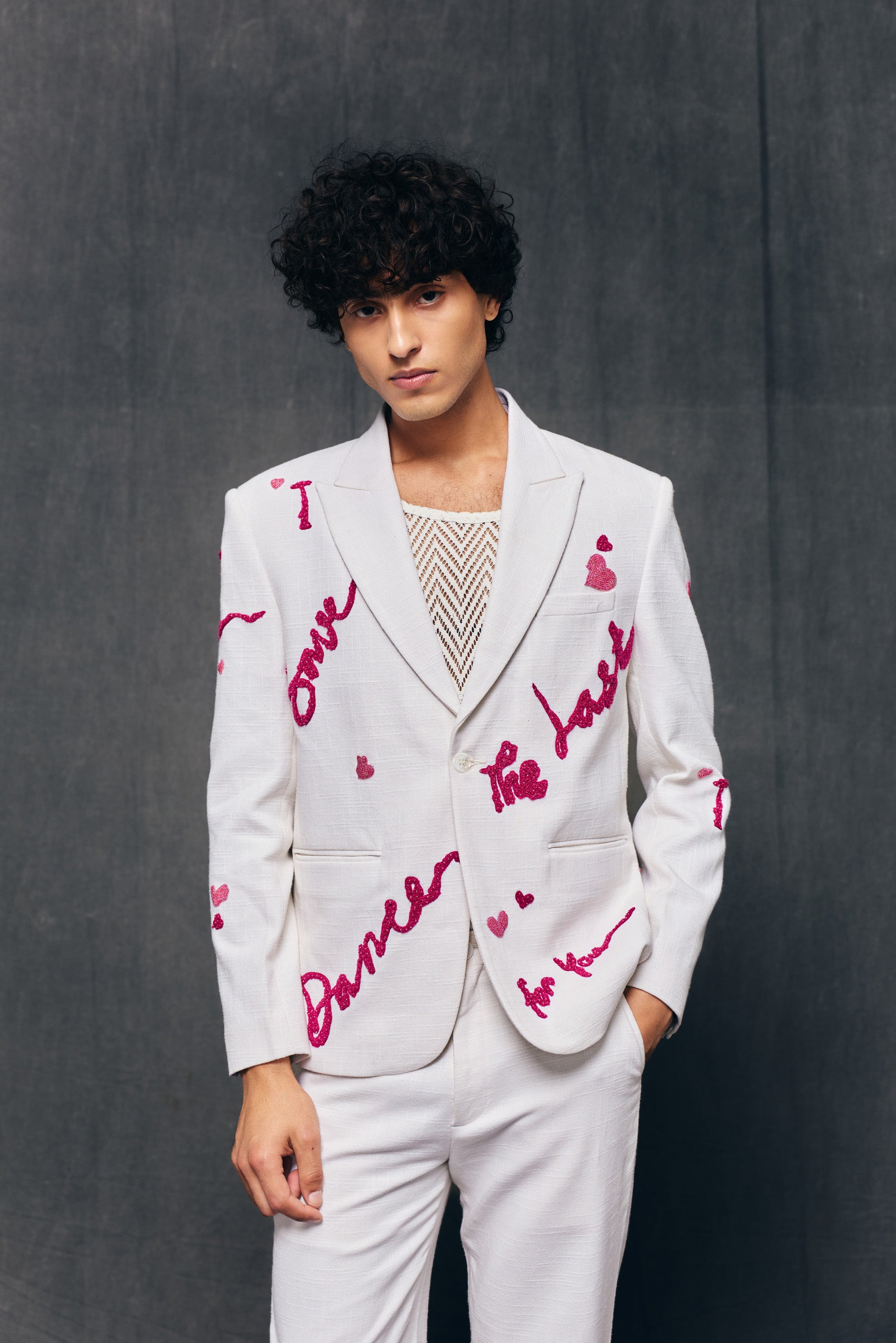 "Save the last dance" hand embroidered blazer