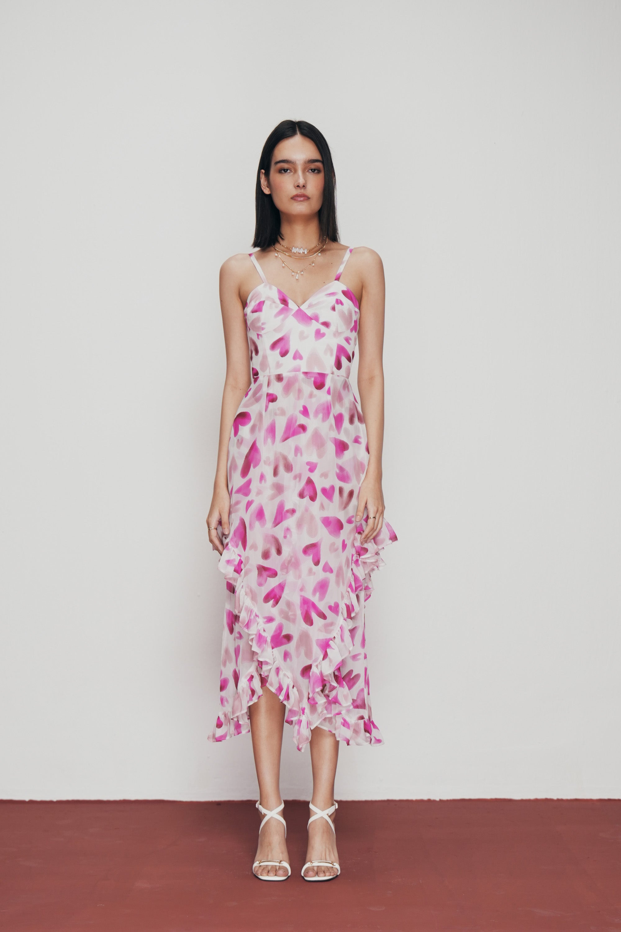 Rosalie Heart Ruffle Dress