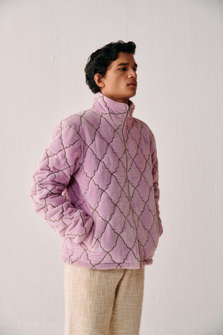 "Pink city" quilted jacket