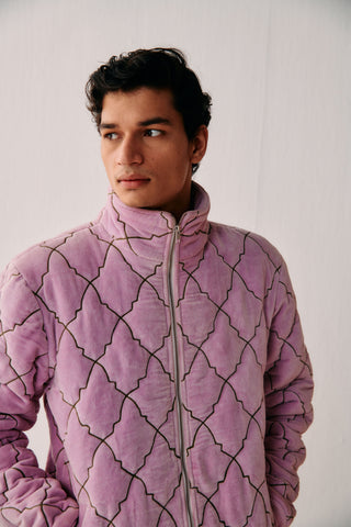 "Pink city" quilted jacket