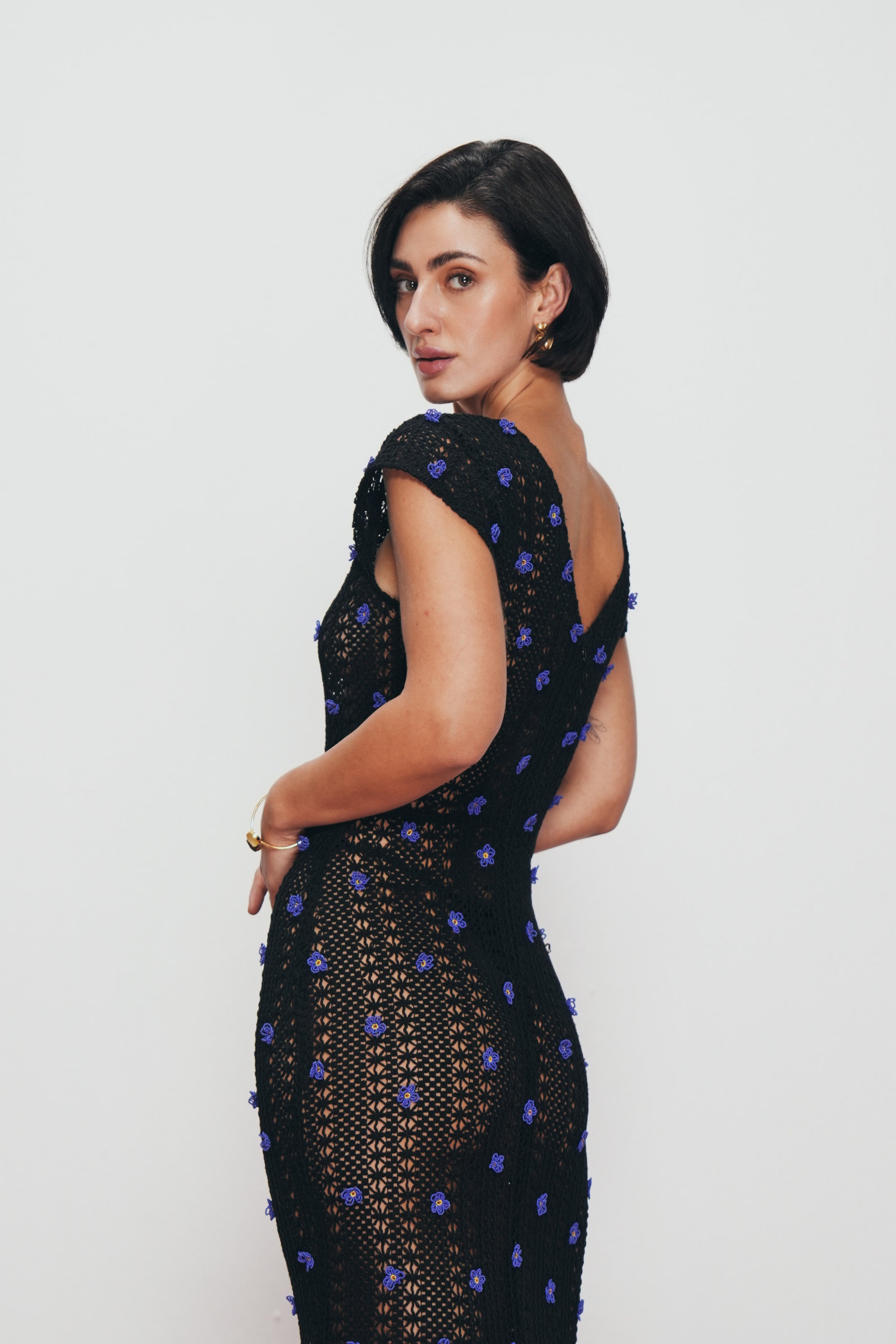 Amara hand beaded lace dress