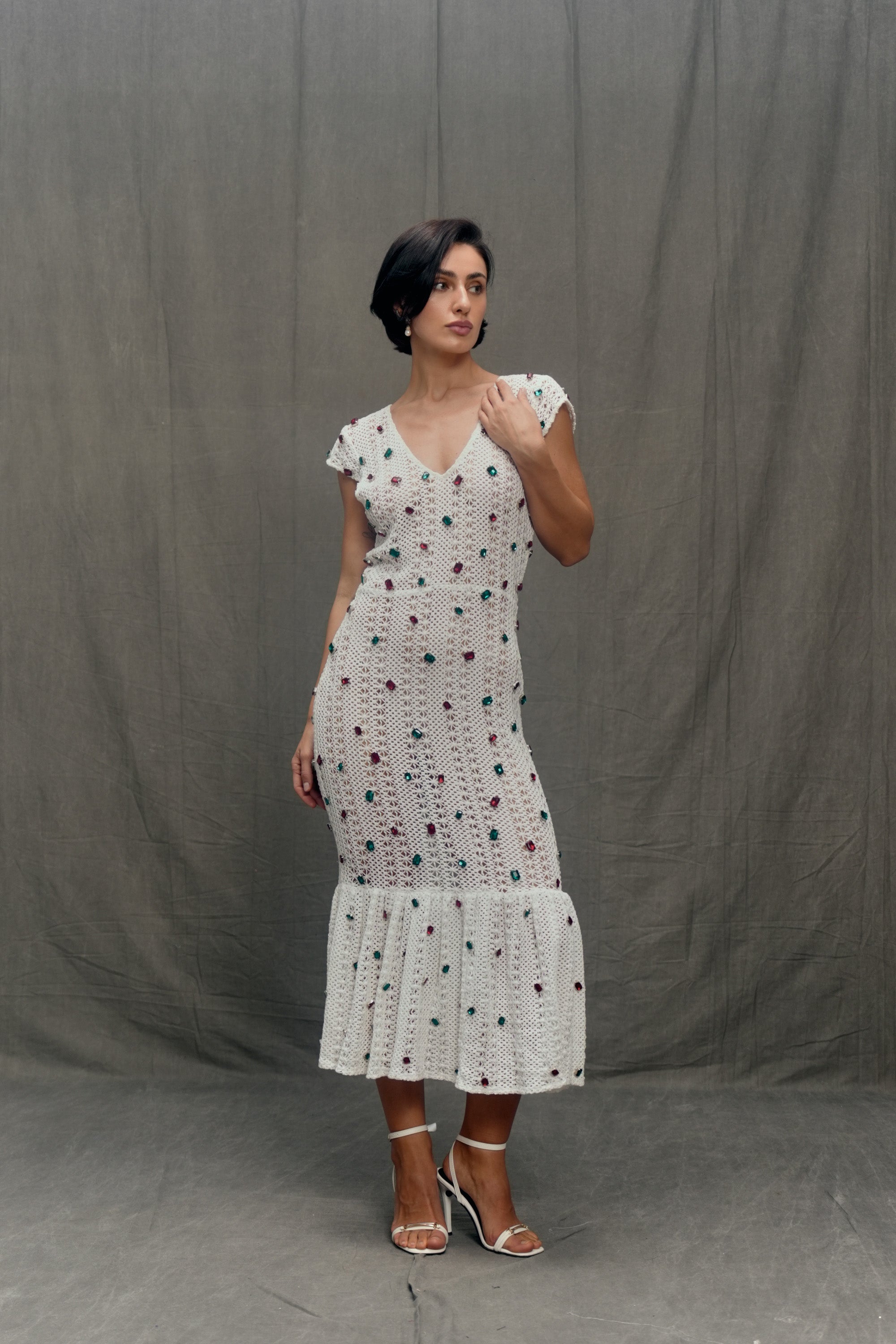 Ornella Embellished Knit Dress