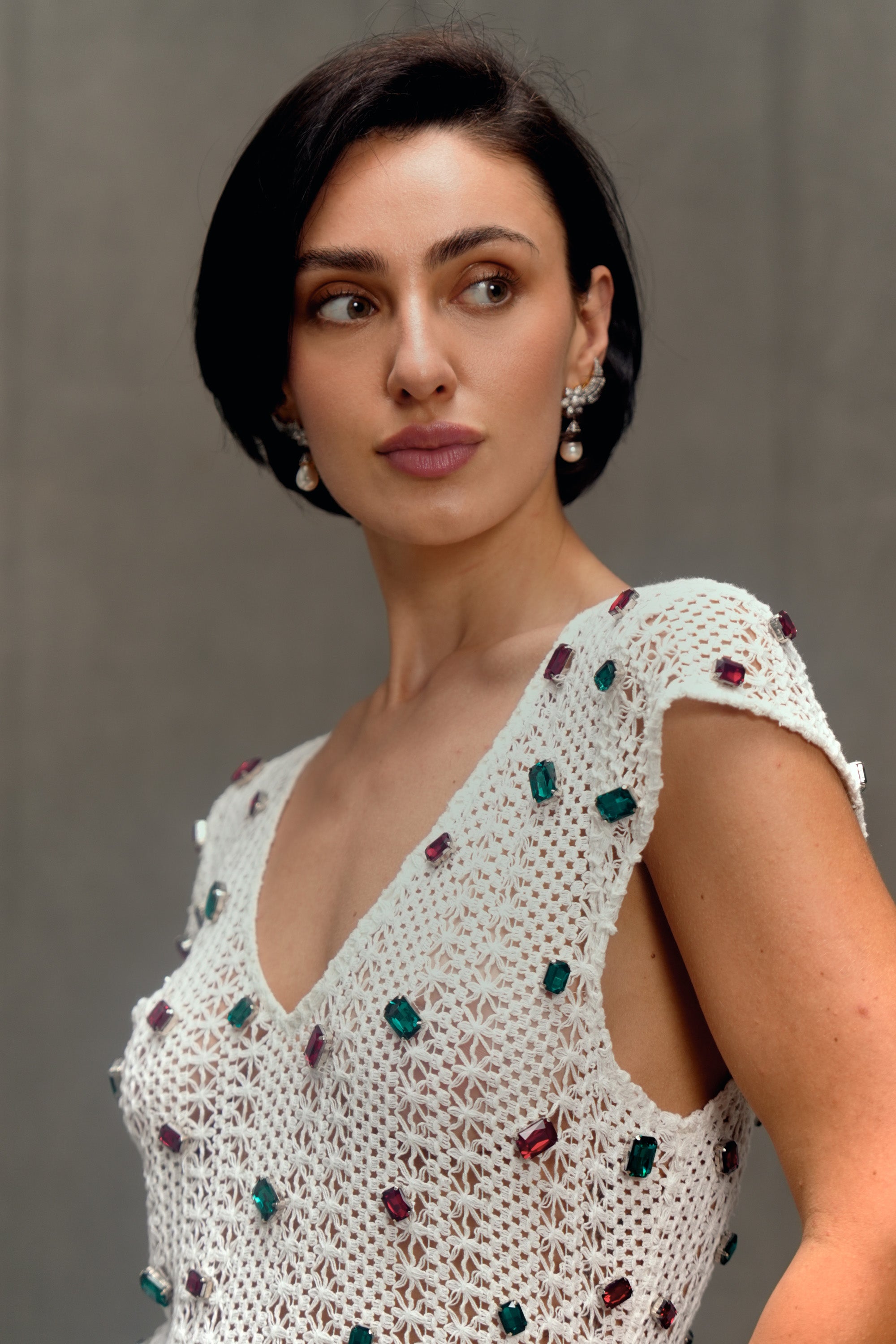 Ornella Embellished Knit Dress
