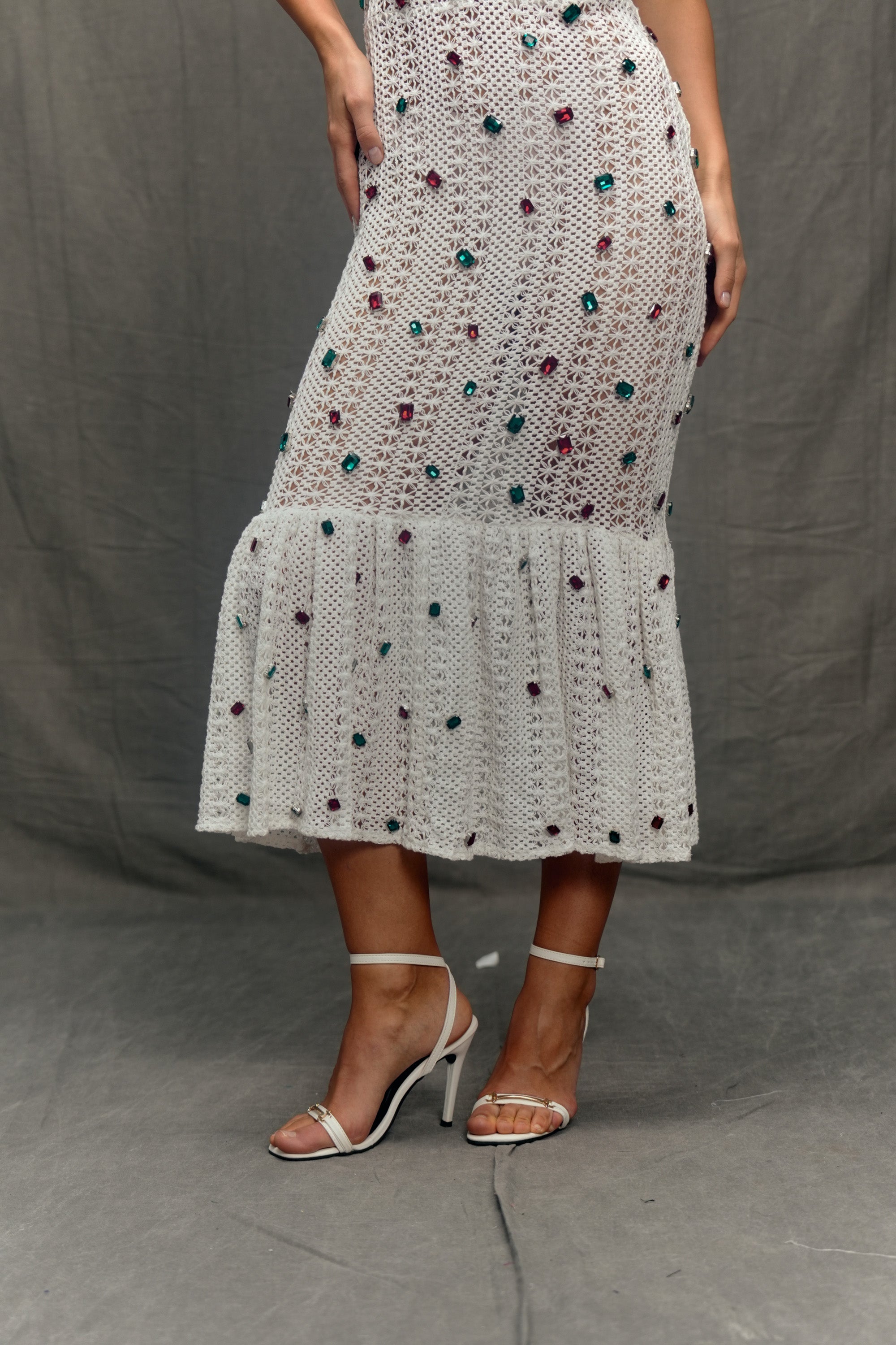 Ornella Embellished Knit Dress