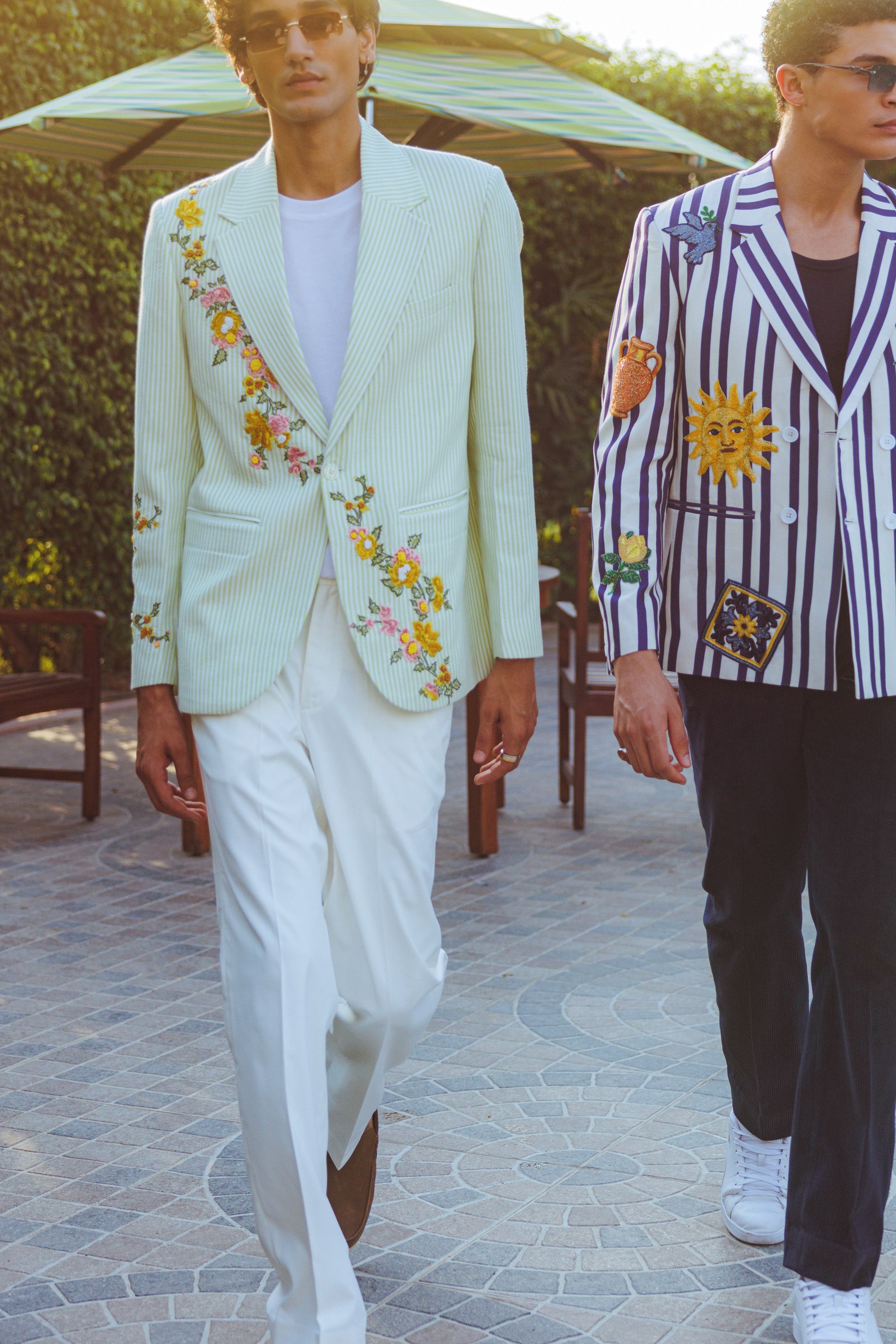 "Gardenia" hand embroidered blazer