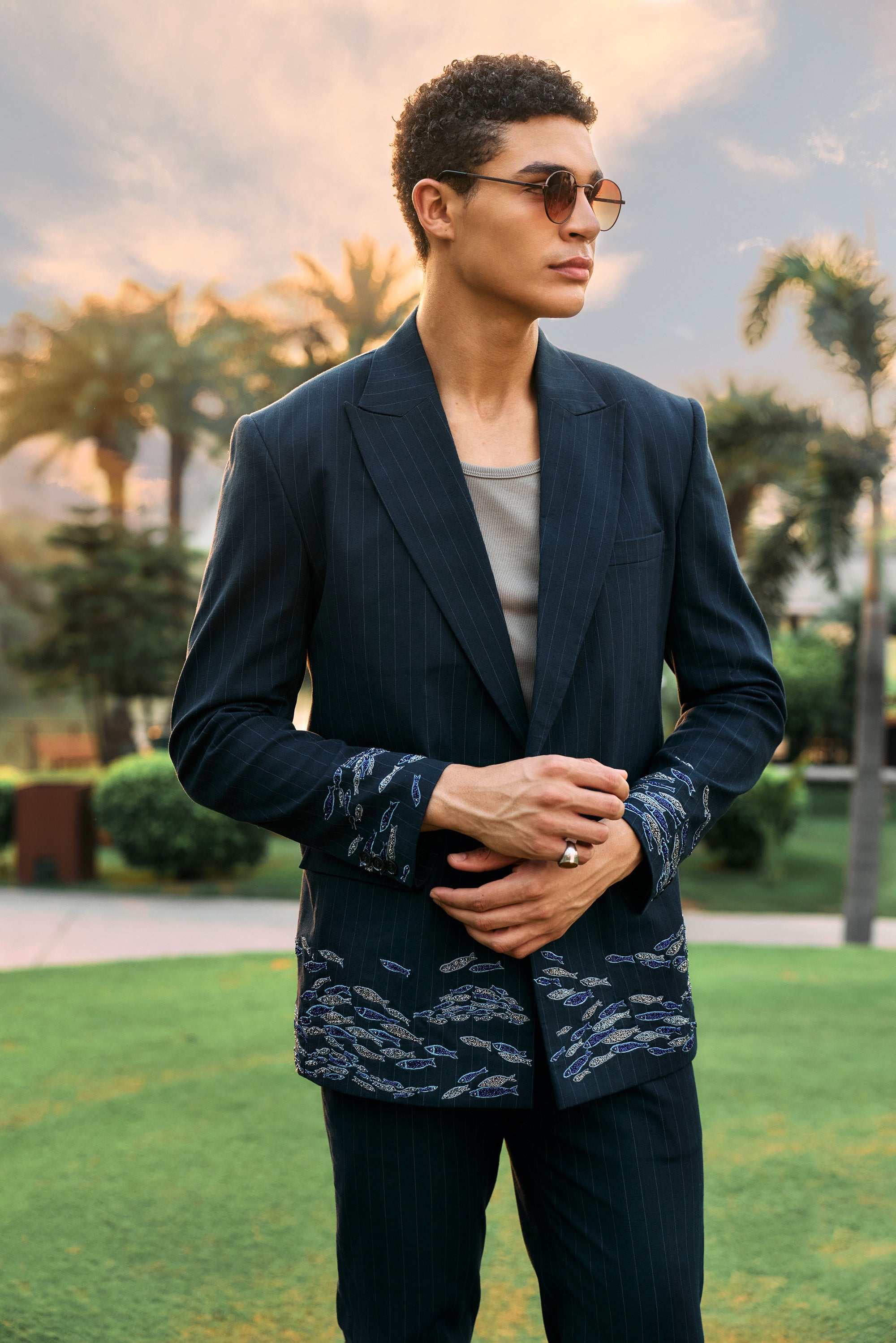 “Le Seychelles” hand embroidered blazer