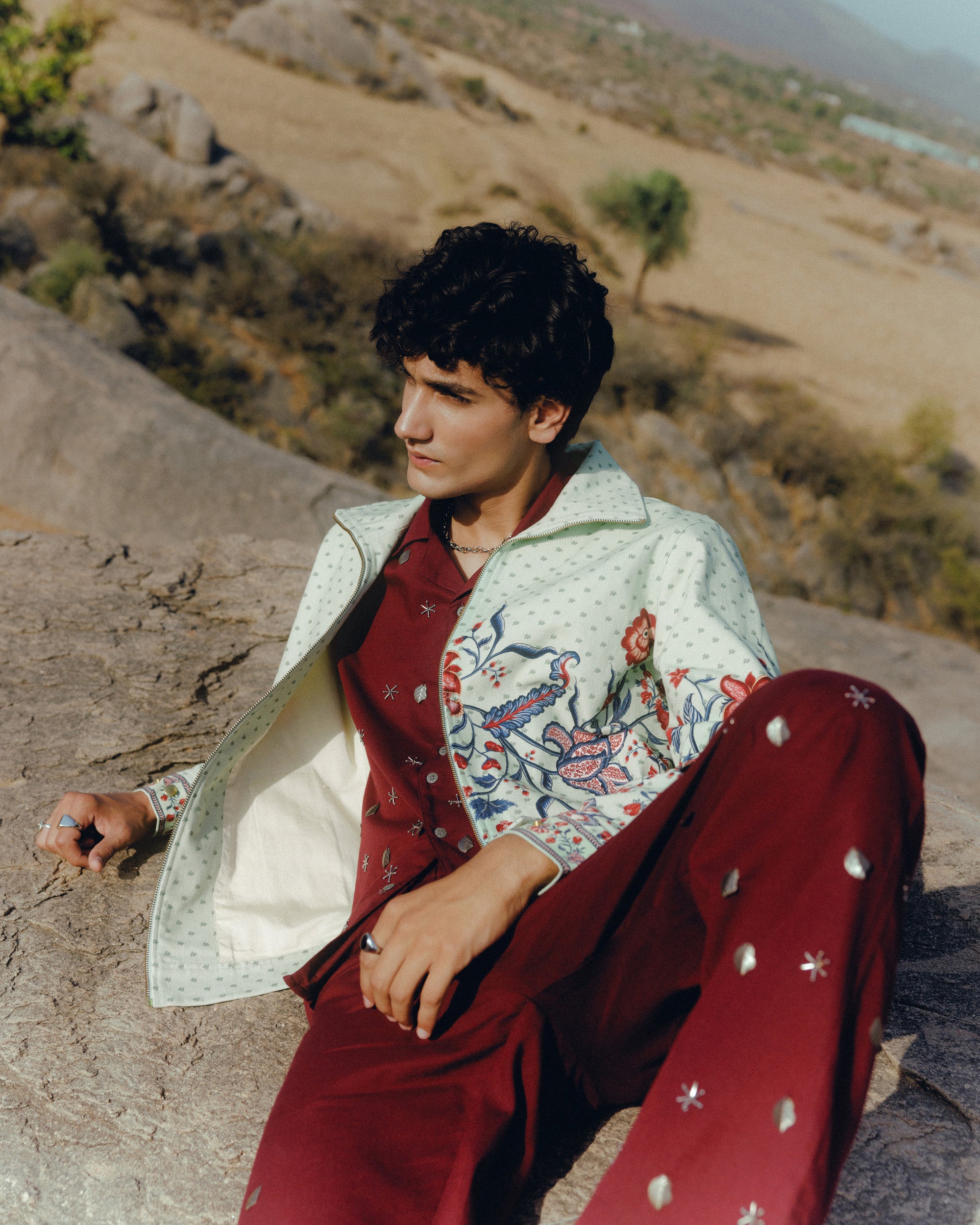 Paisley zip up jacket