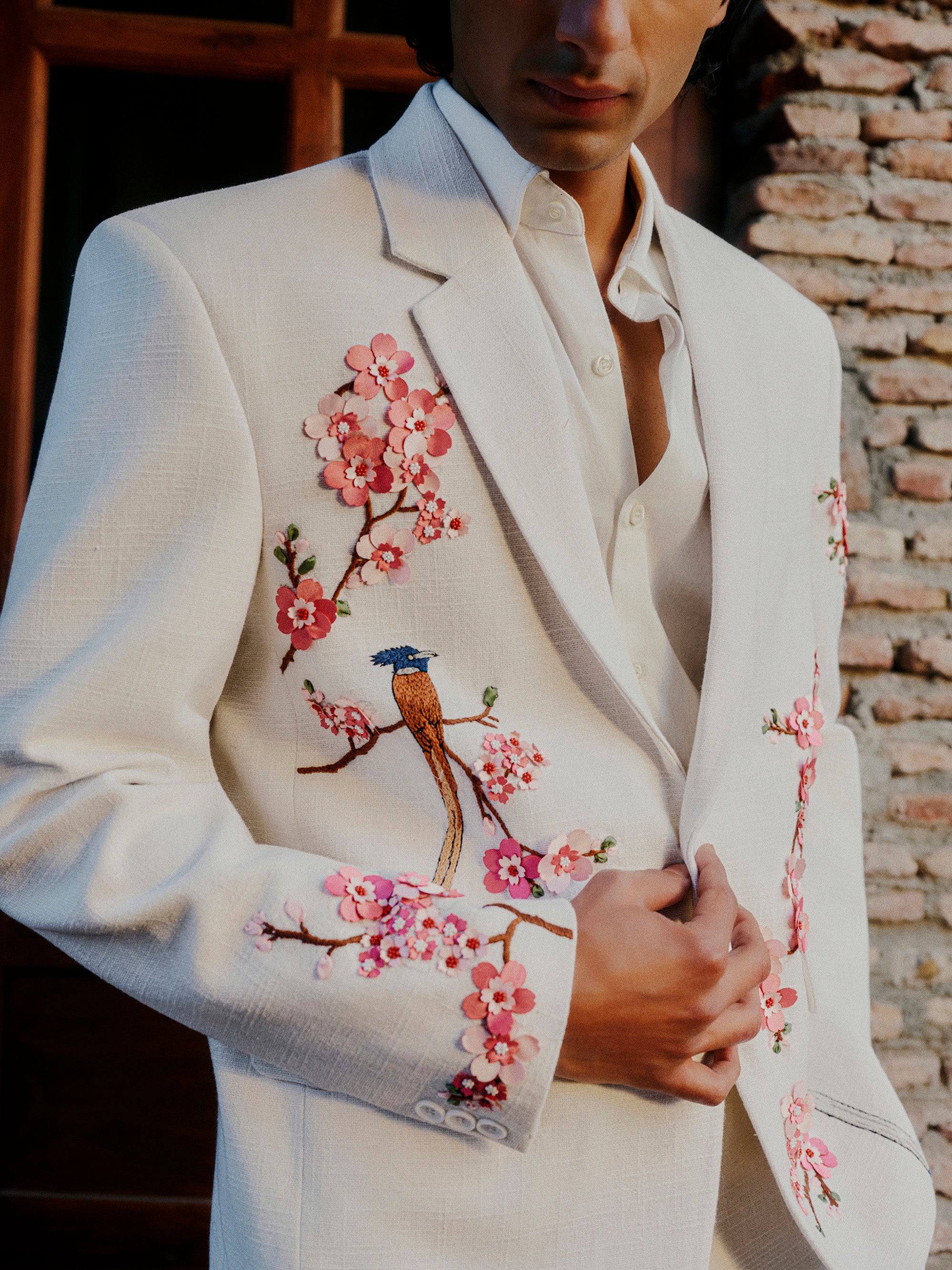 “Eternal Spring” Hand Embroidered Blazer