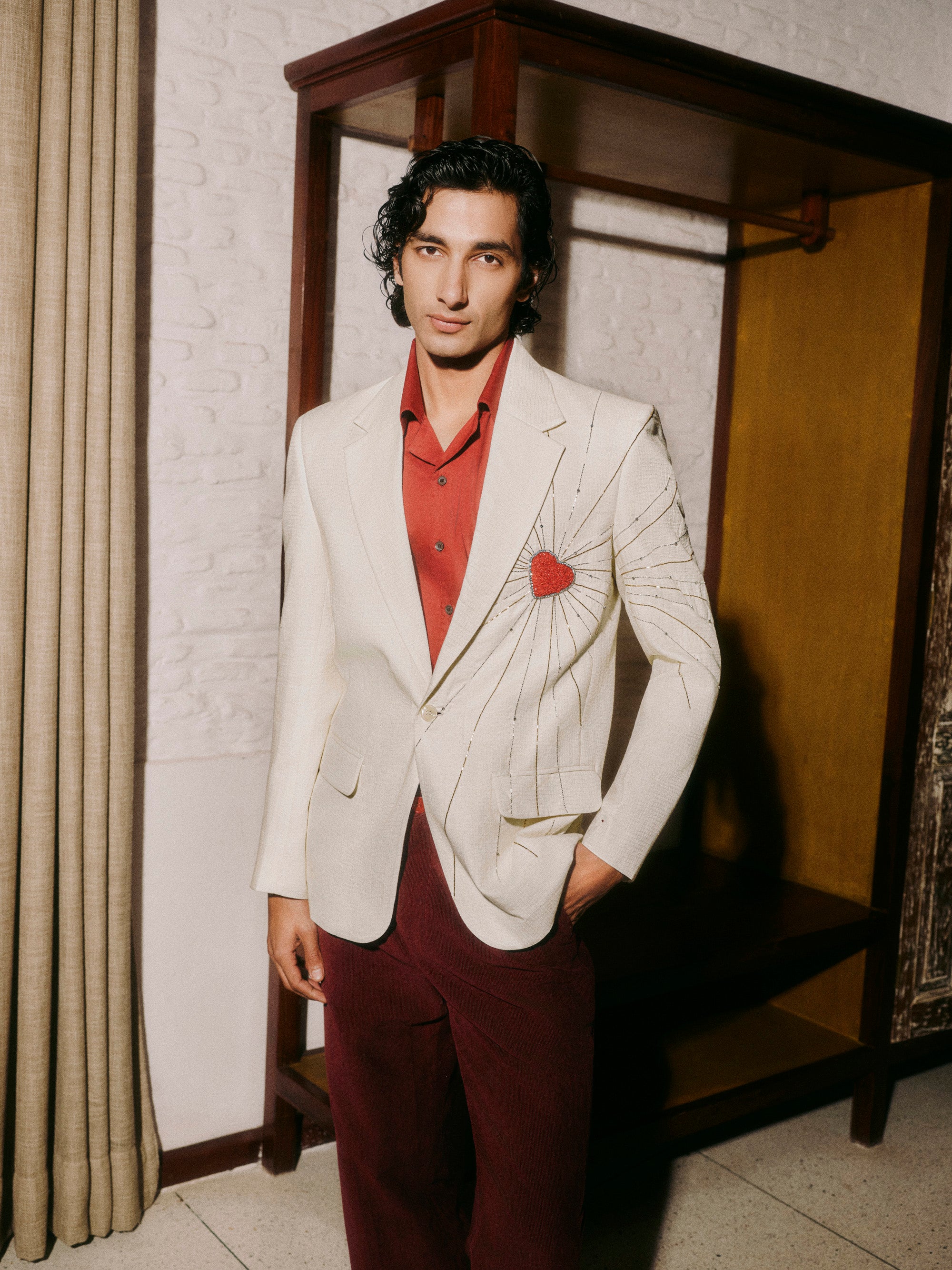 "Lover" hand embroidered blazer-