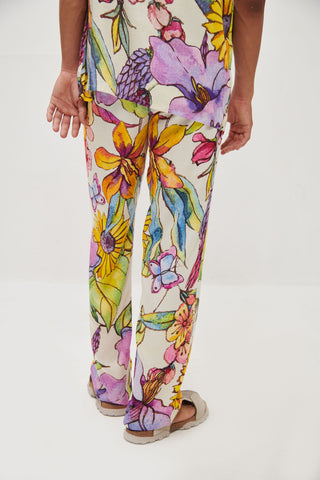 Floral sketch lounge pants