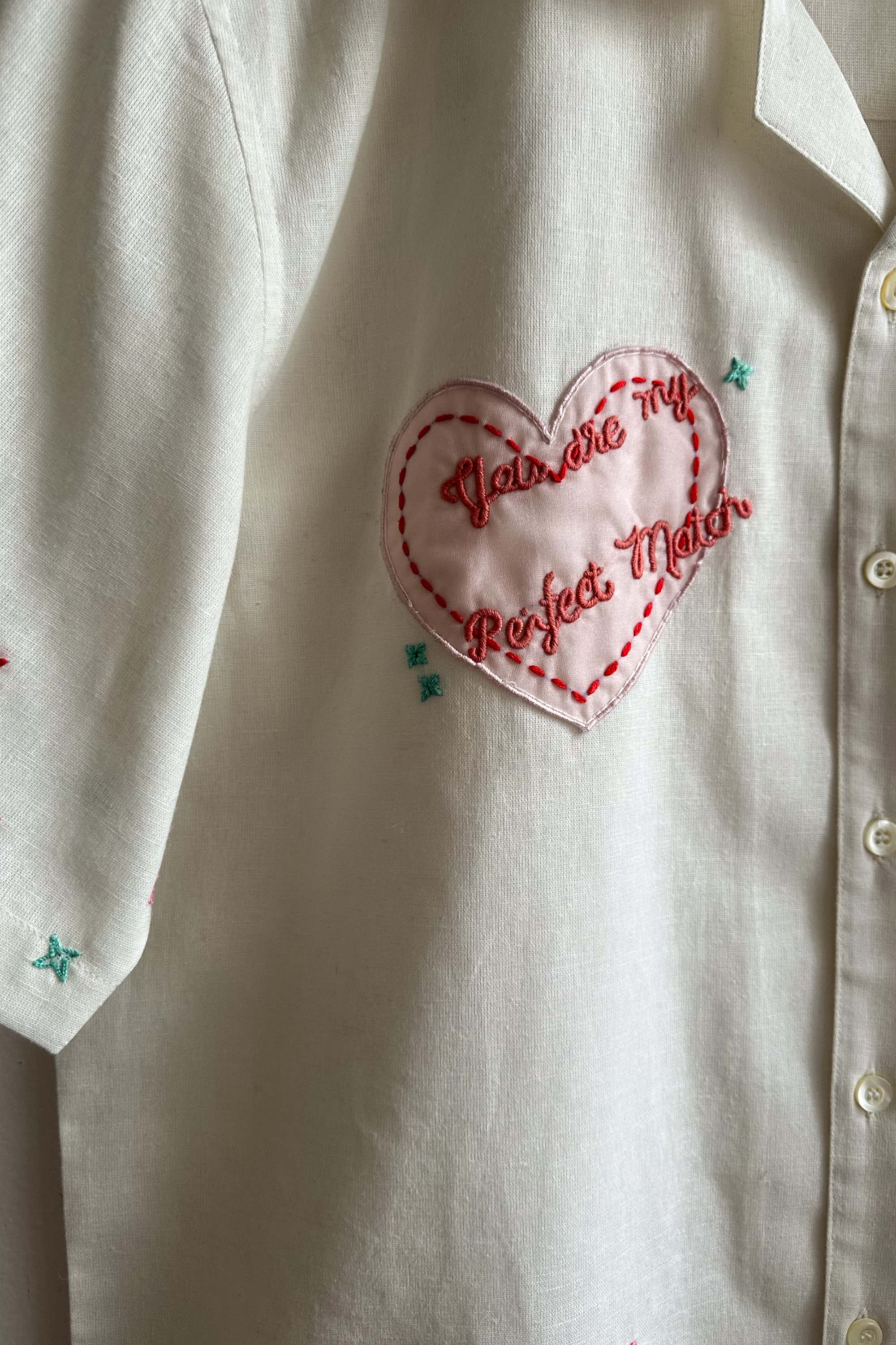 Perfect match hand embroidered shirt