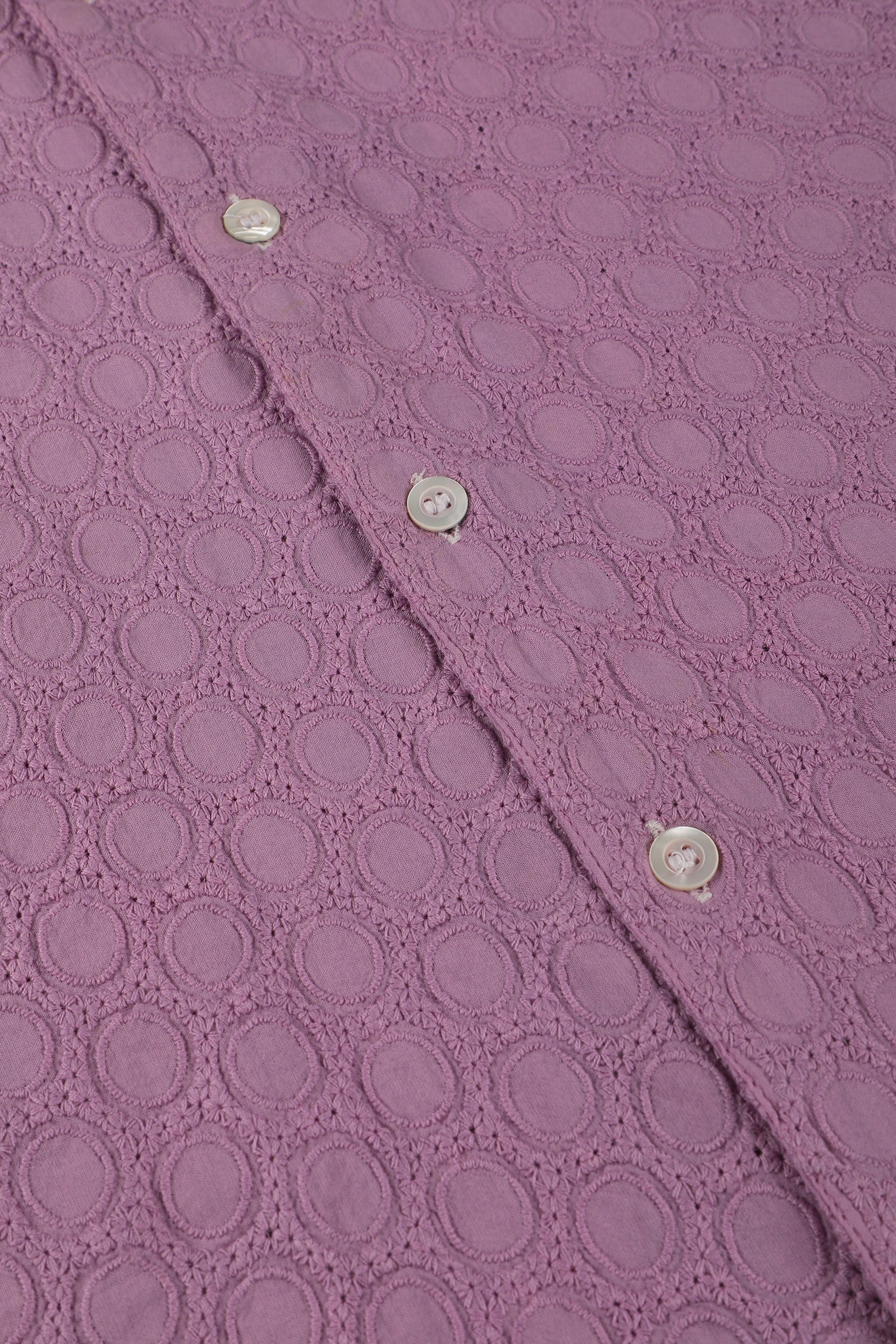 Lavender schiffli shirt