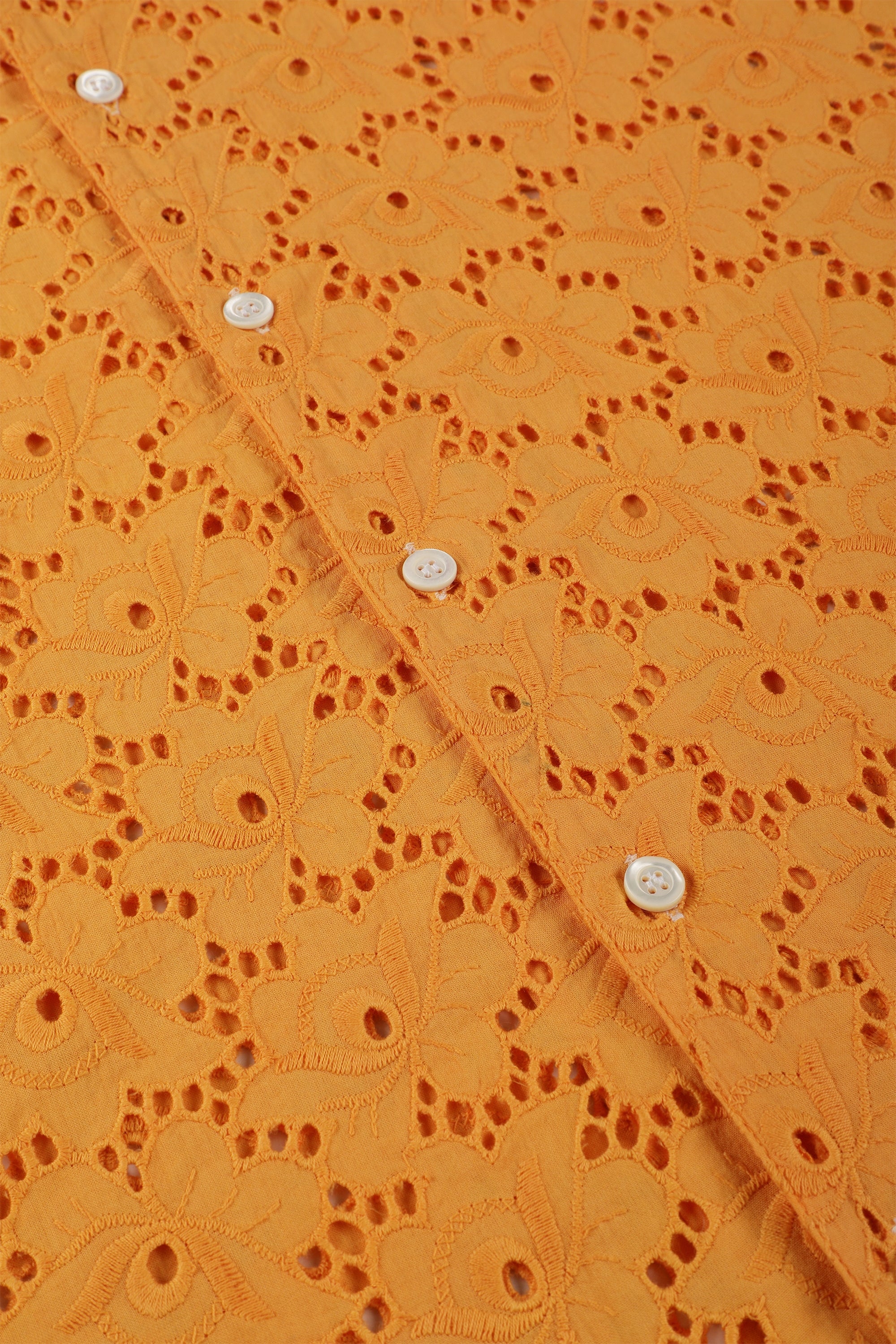 Orange floral embroidered shirt