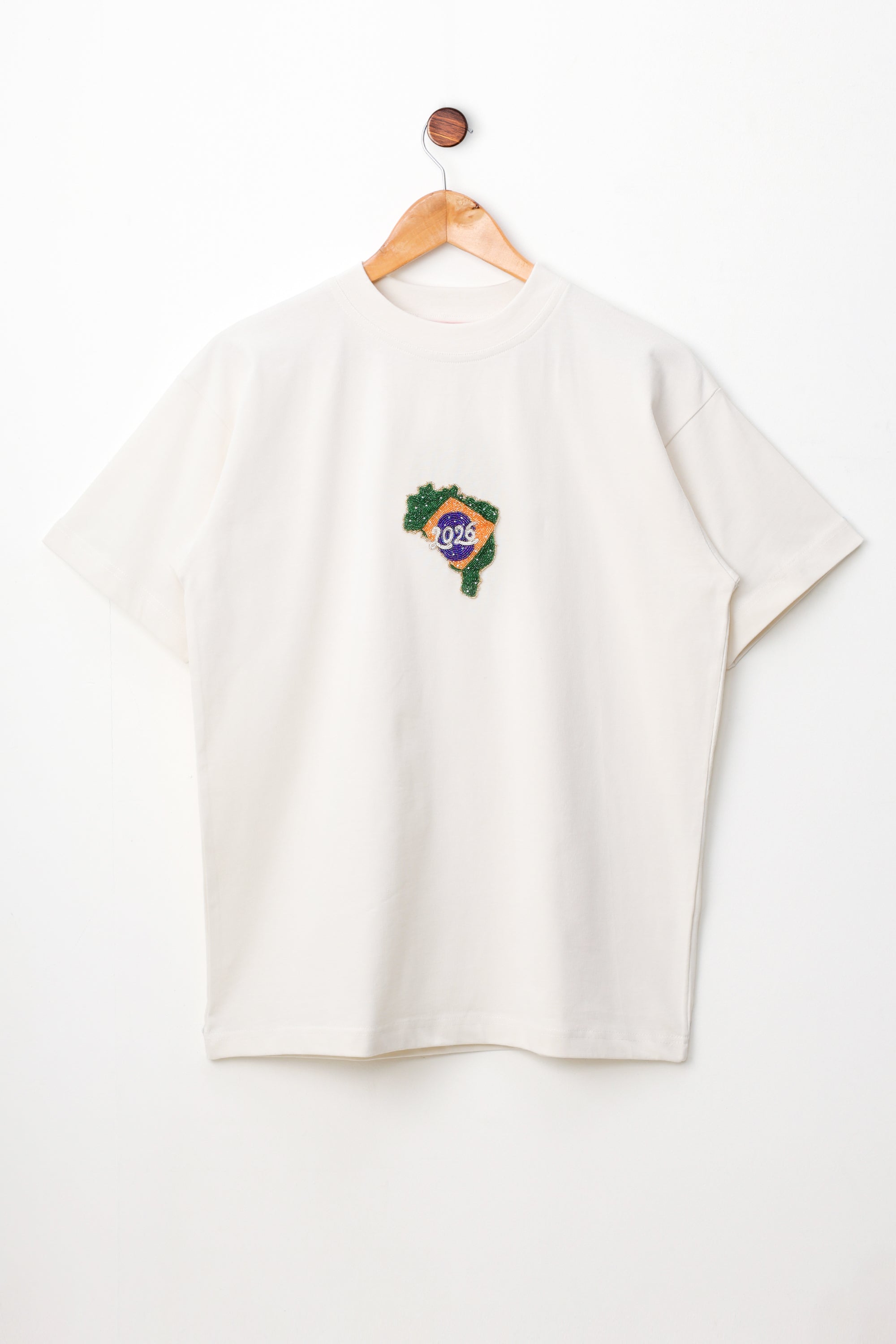 "Le Brazil 2026" hand embroidered T-Shirt