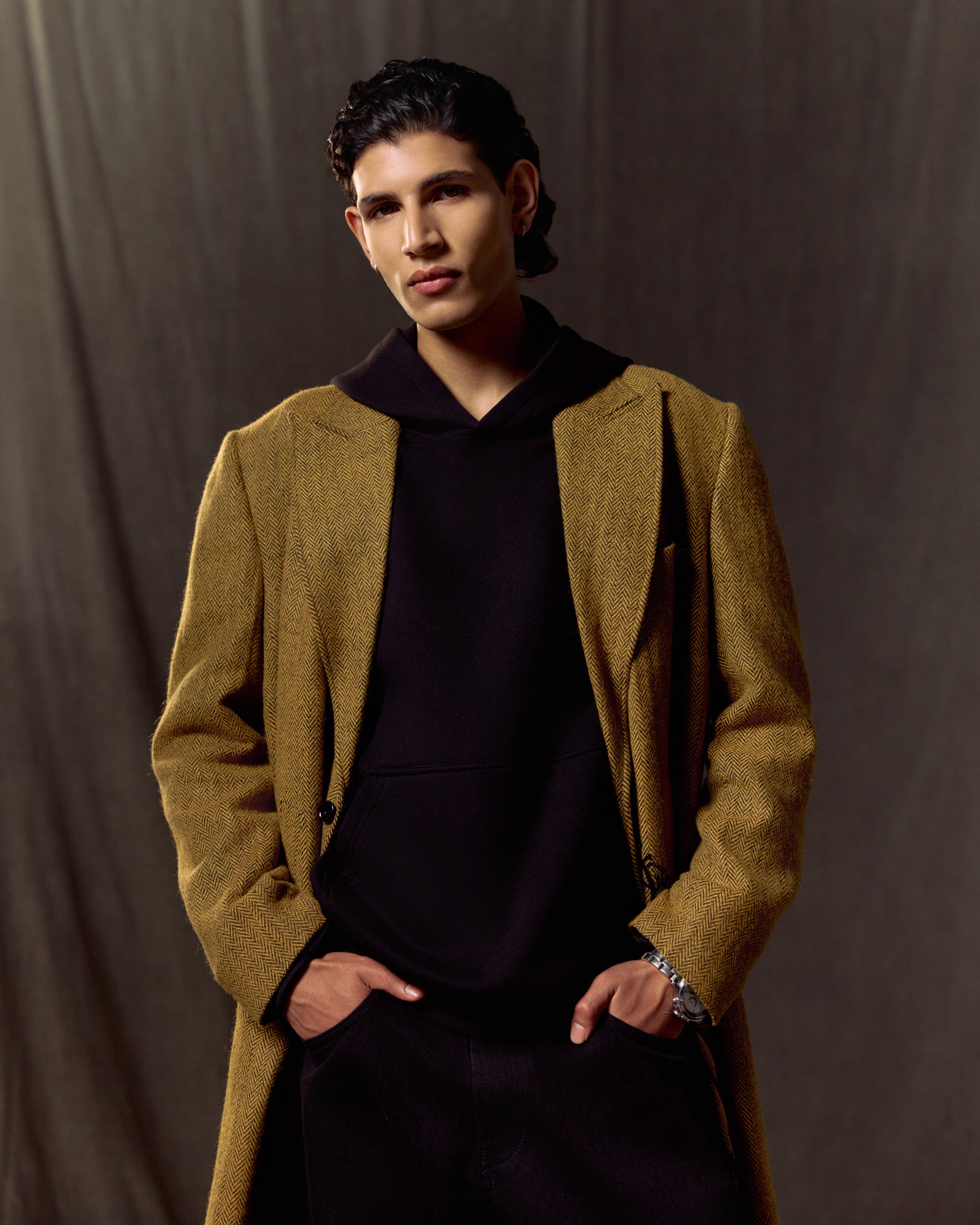 Floral embroidered Wool Overcoat