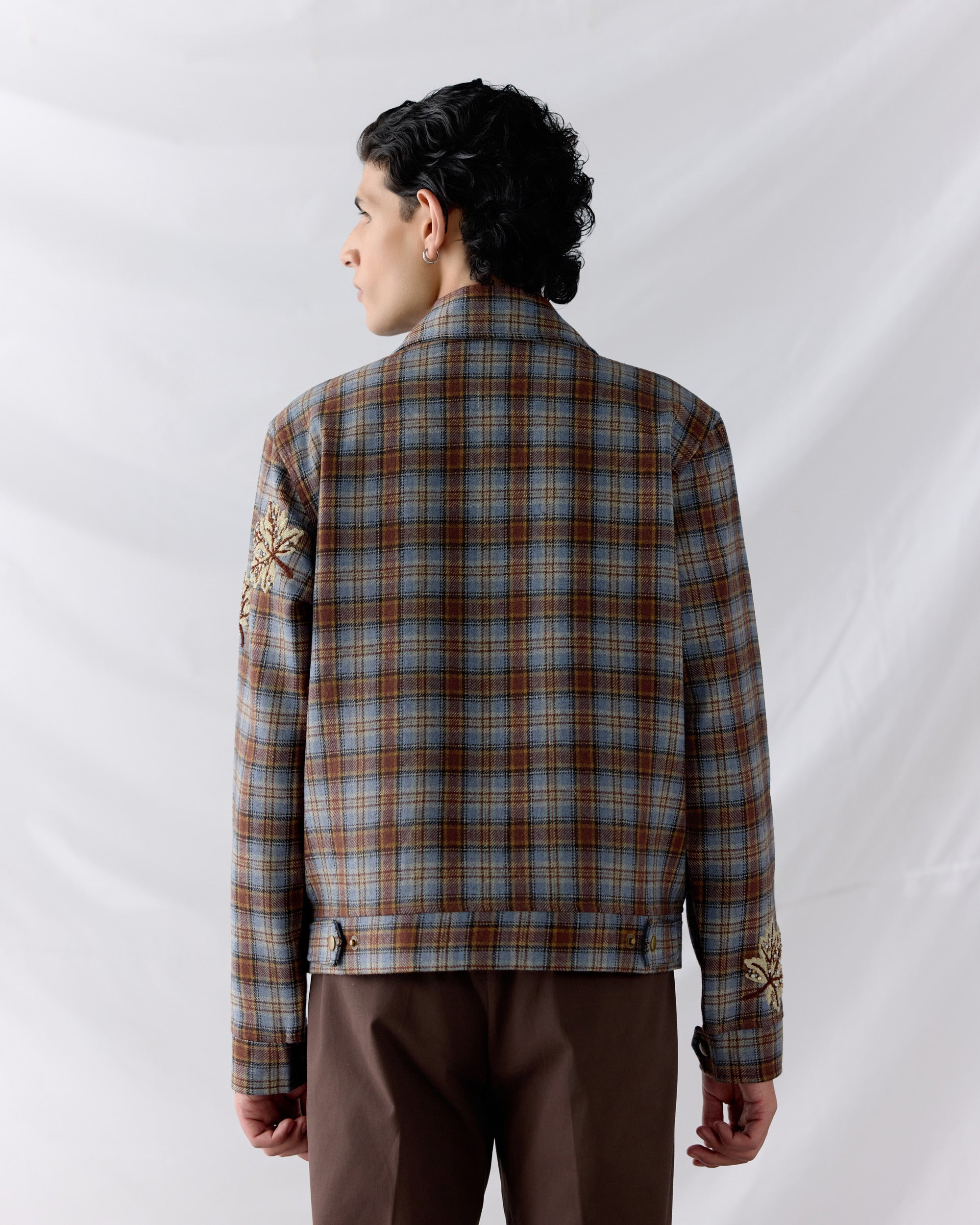 "Le Fall" hand embroidered wool overshirt