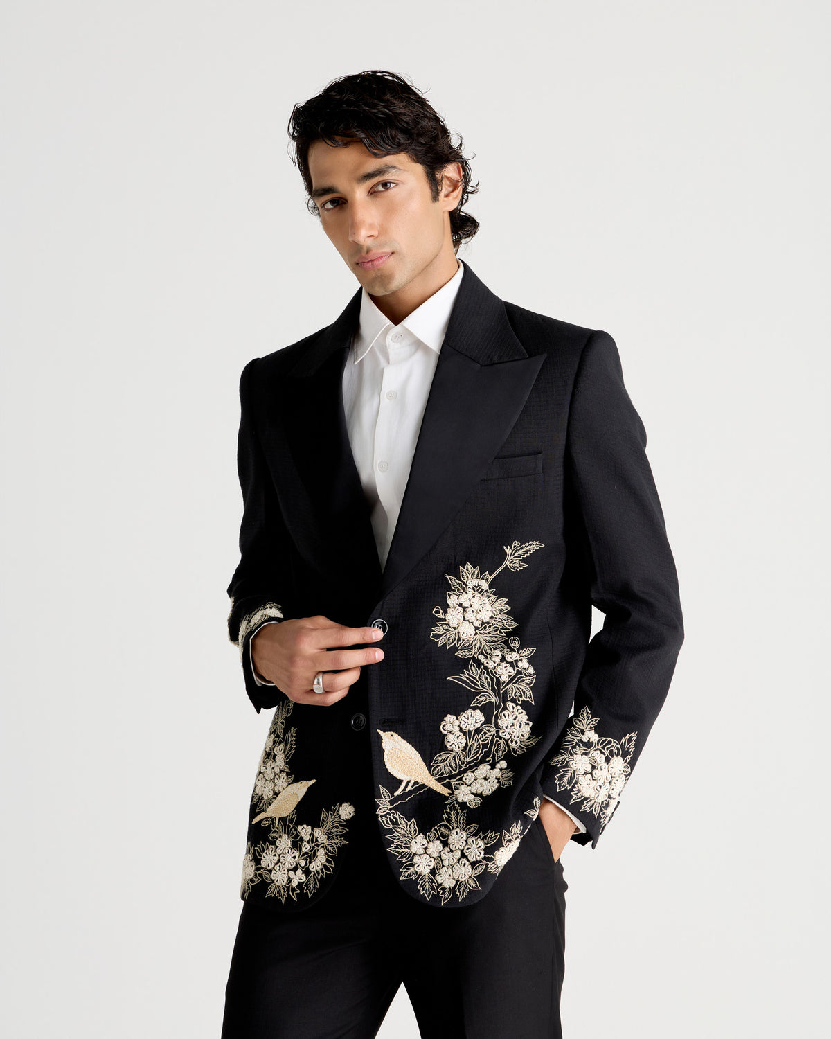 Songbird Hand-Embroidered Blazer