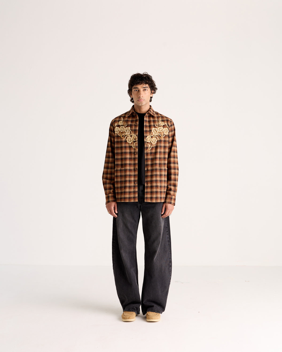 "Le Firenze" hand embroidered Wool Overshirt