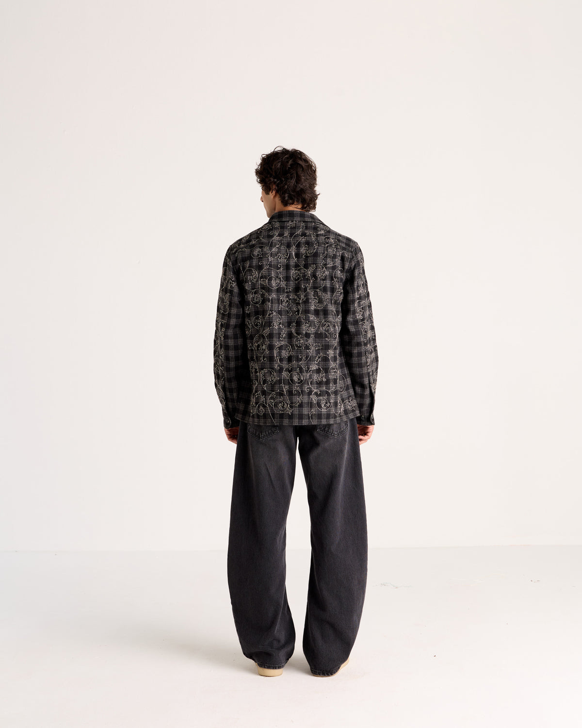 "Le Verona" Hand-Embroidered Wool Overshirt