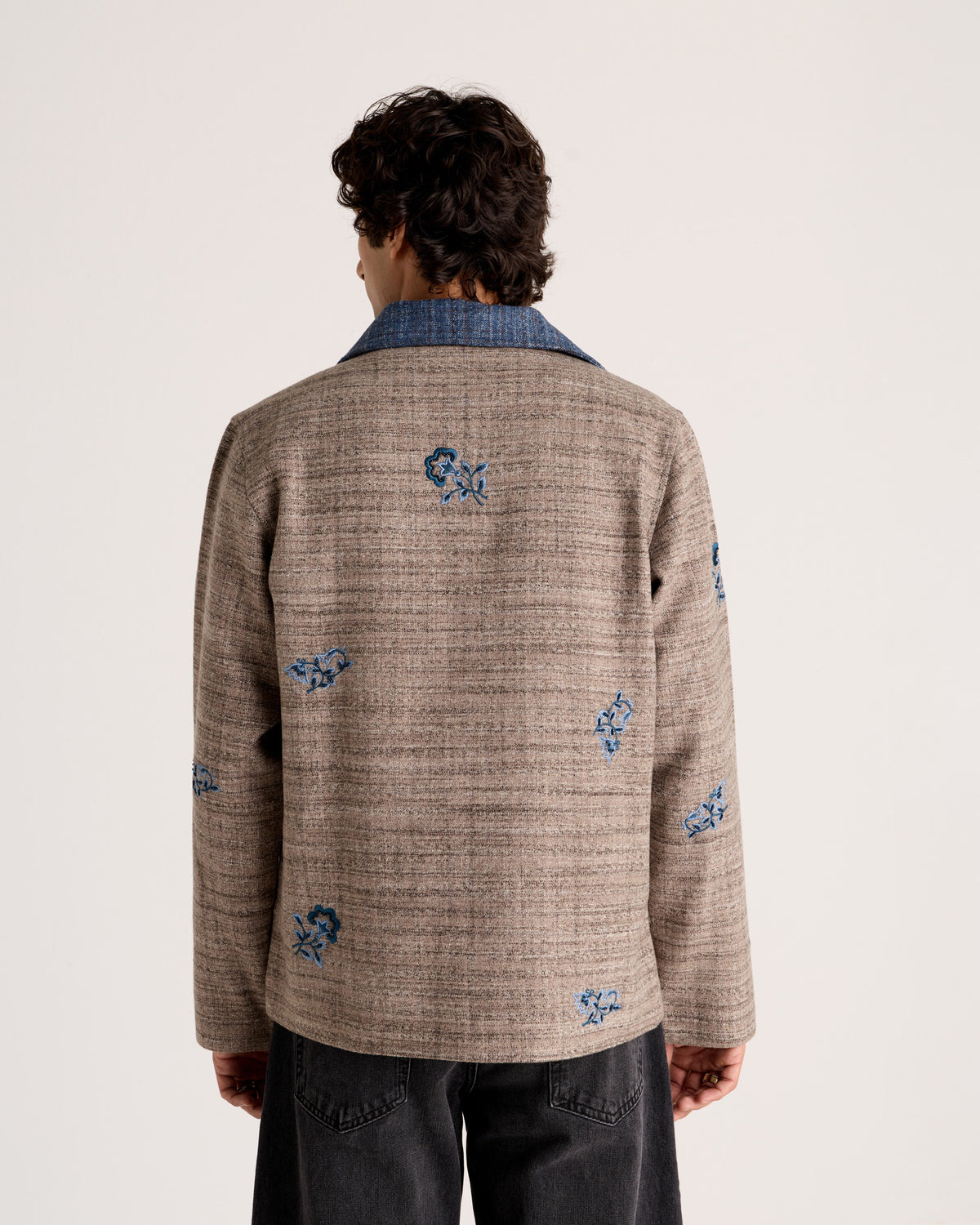 Le Matera Hand-Embroidered Wool Zip Jacket