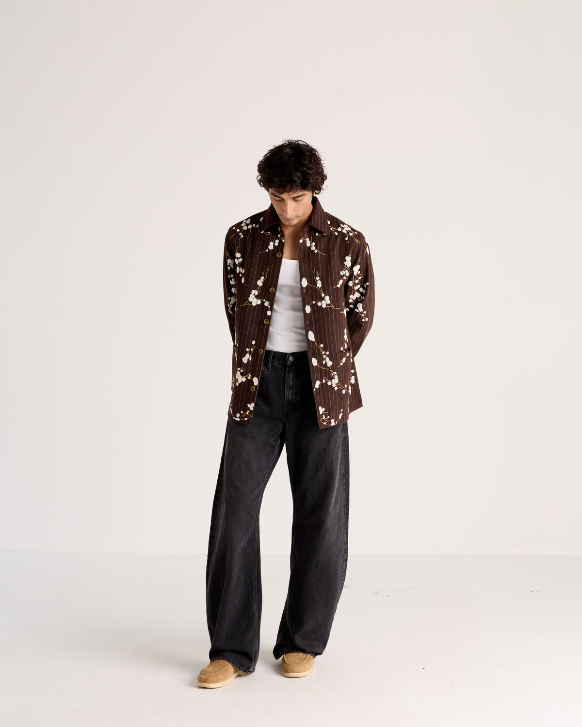 Le Siena Hand-Embroidered Wool Overshirt