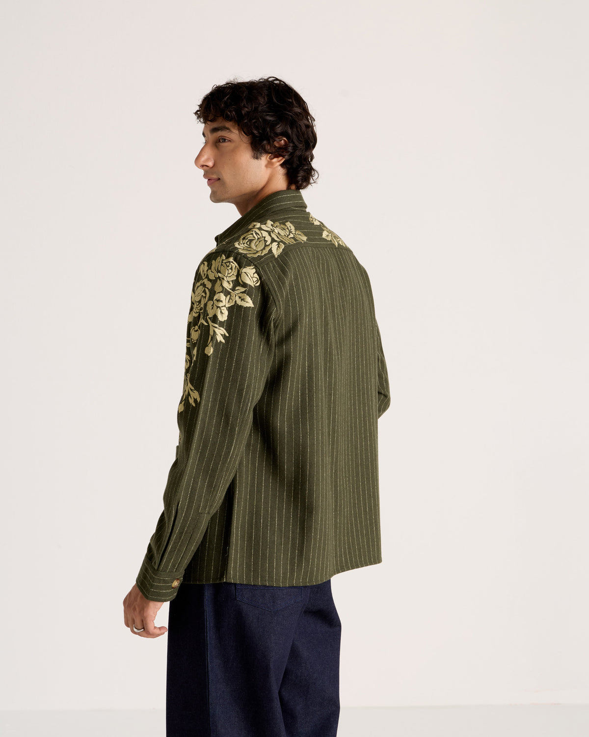 Le Verona Hand-Embroidered Wool Overshirt