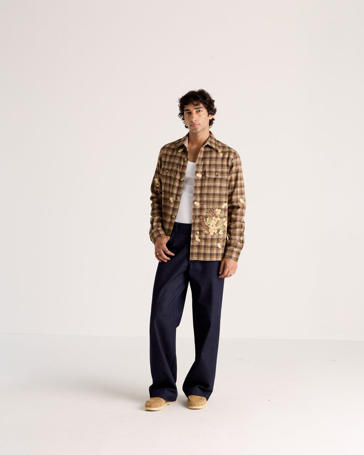 Le Ascot Hand-Embroidered Wool Overshirt