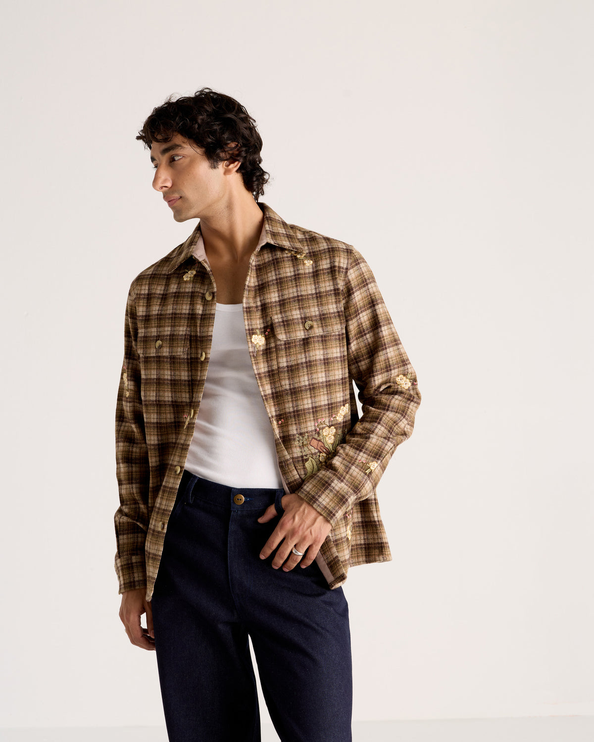 Le Ascot Hand-Embroidered Wool Overshirt