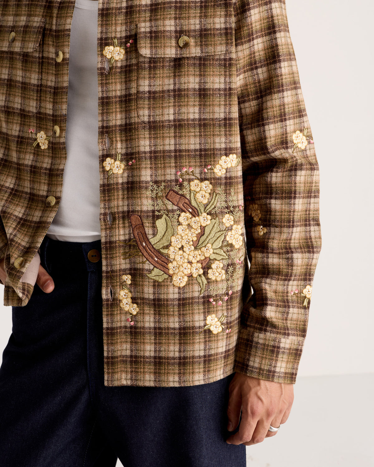 Le Ascot Hand-Embroidered Wool Overshirt
