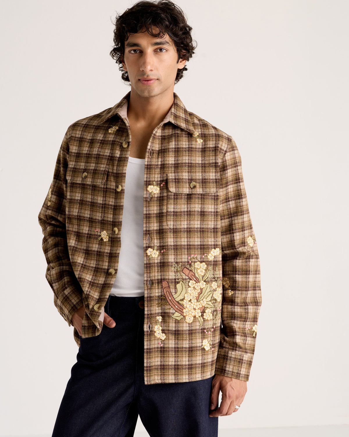 Le Ascot Hand-Embroidered Wool Overshirt