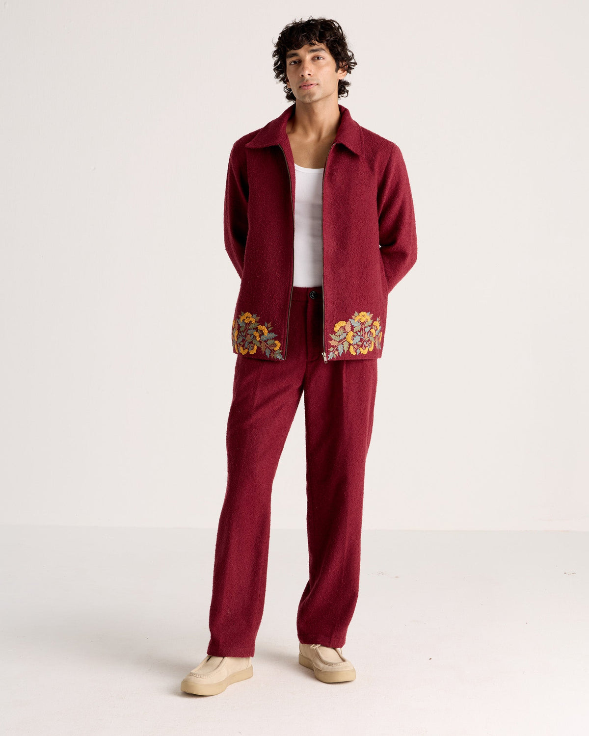 Marigold Embroidered Wool Jacket
