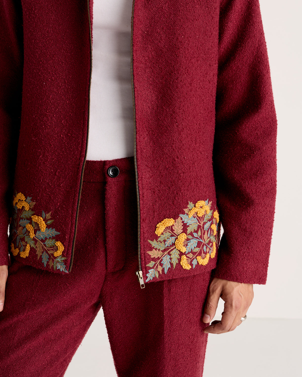 Marigold Embroidered Wool Jacket