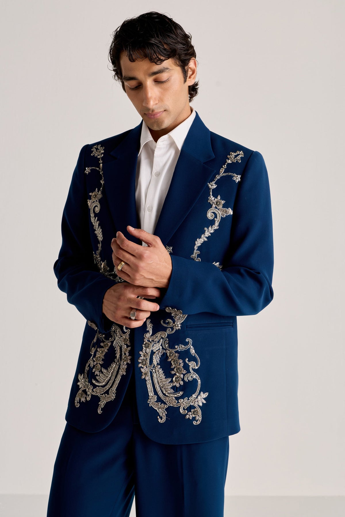 "Le Savoy" Hand-Embroidered Blazer