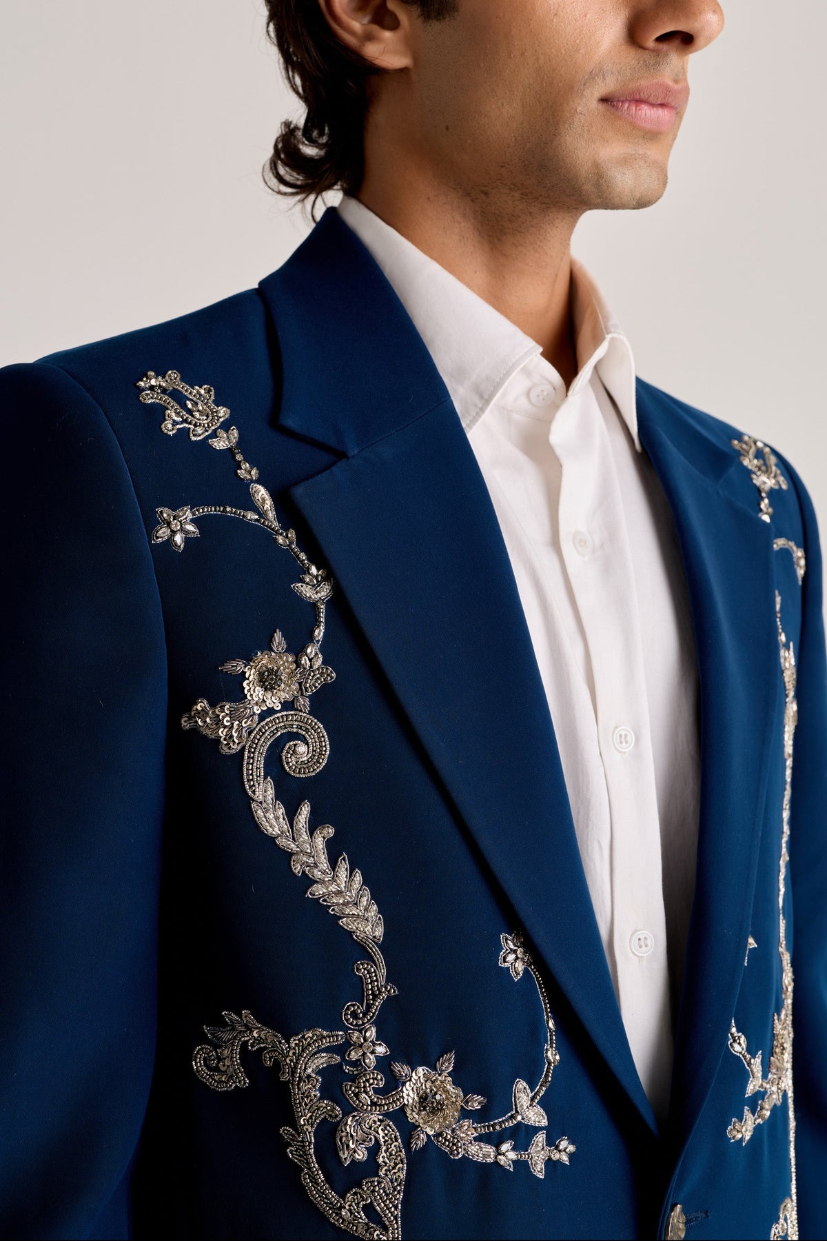 "Le Savoy" Hand-Embroidered Blazer