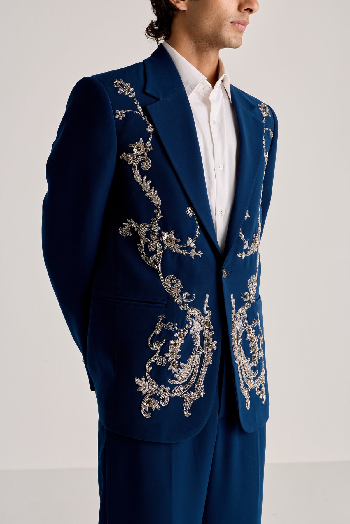 "Le Savoy" Hand-Embroidered Blazer